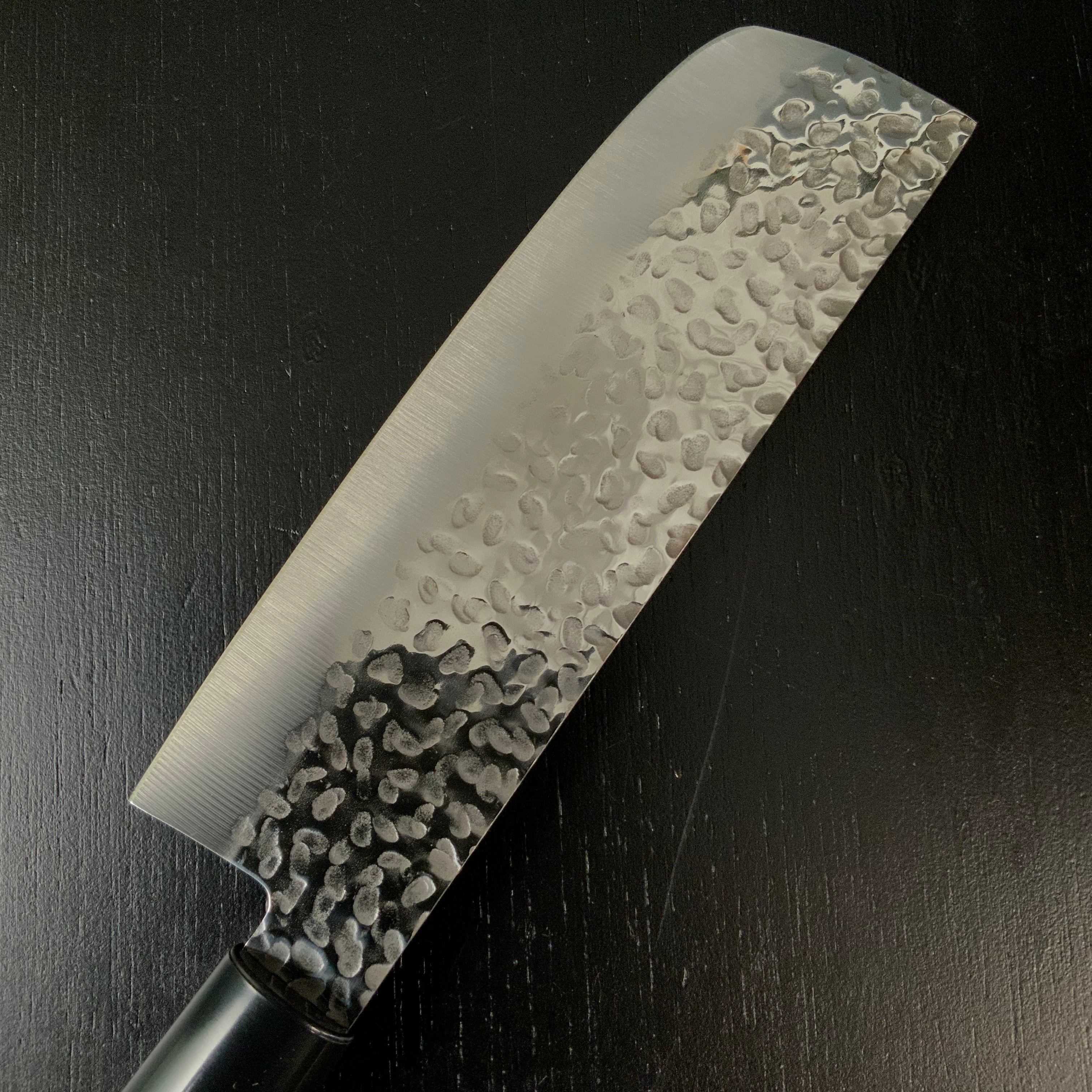 Houei INOX Nakiri Bocho brown plywood with rounded edges / 豊榮 INOX 鎚目 茶合板丸柄 菜切包丁 165mm