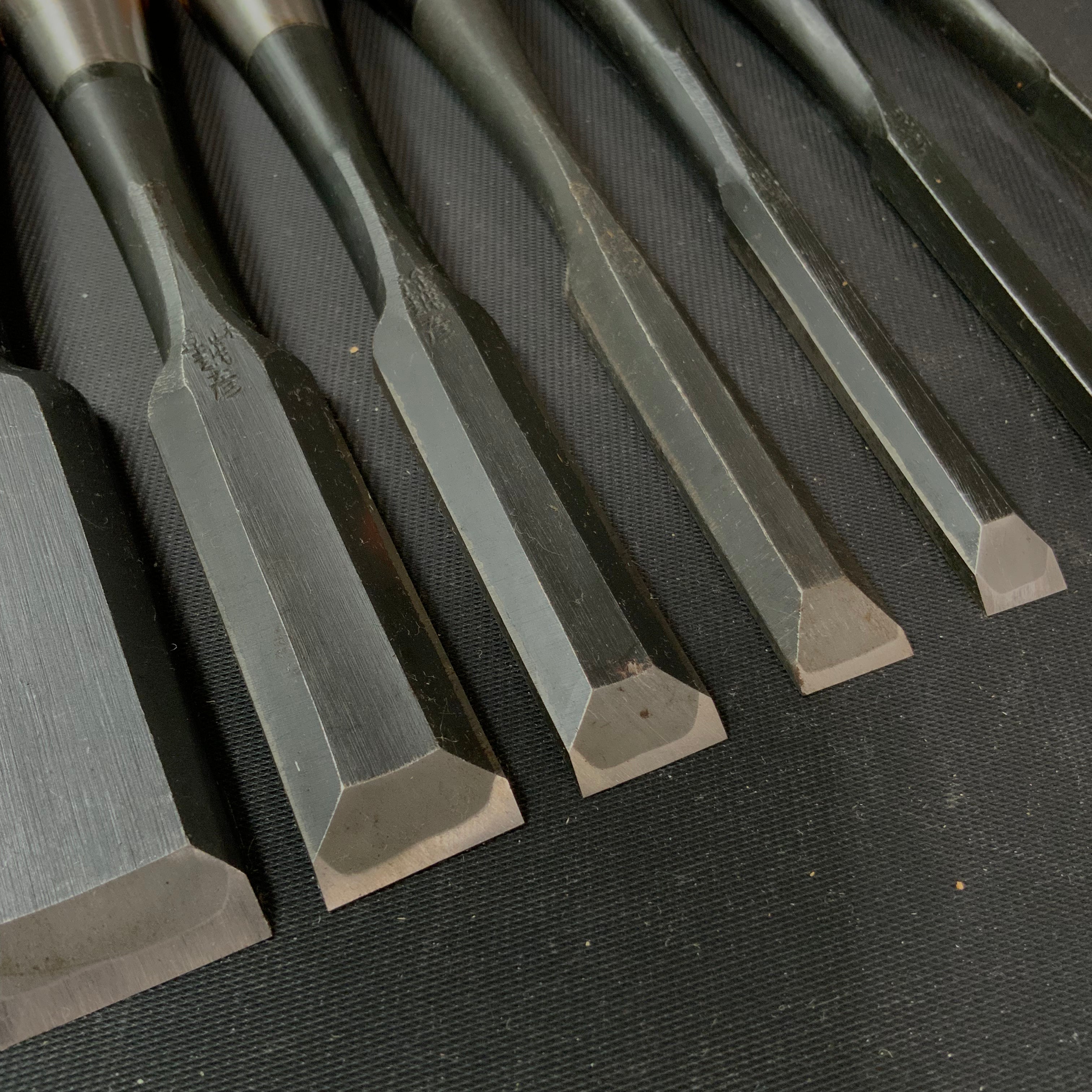 #M143 Mixed set for beginner Bench chisels set by unknown smith バラ鑿合わせ 初心者におすすめ 追入組鑿作者不明