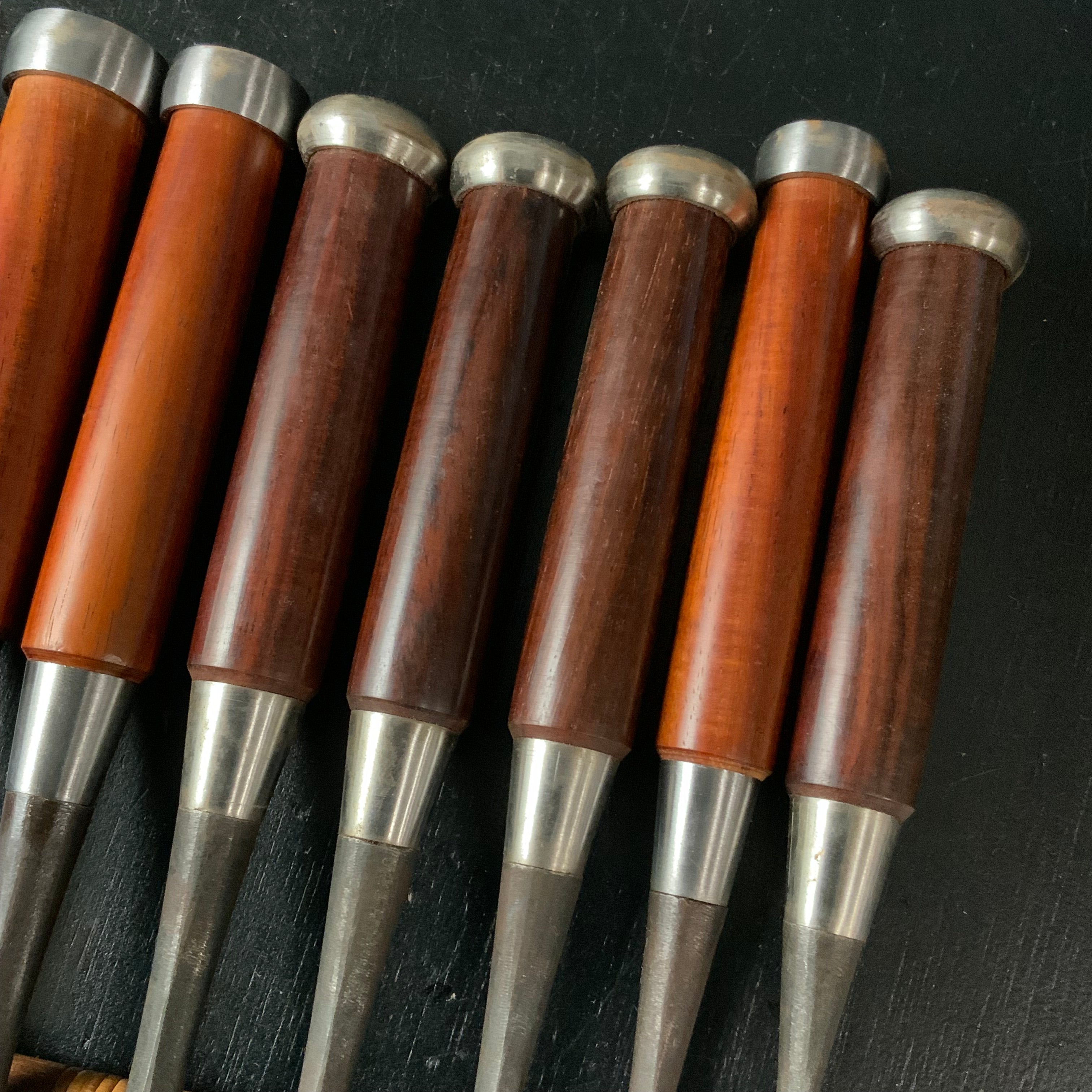 #M181 Mixed set for beginner Bench chisels set by unknown smith バラ鑿合わせ 初心者におすすめ 追入組鑿作者不明