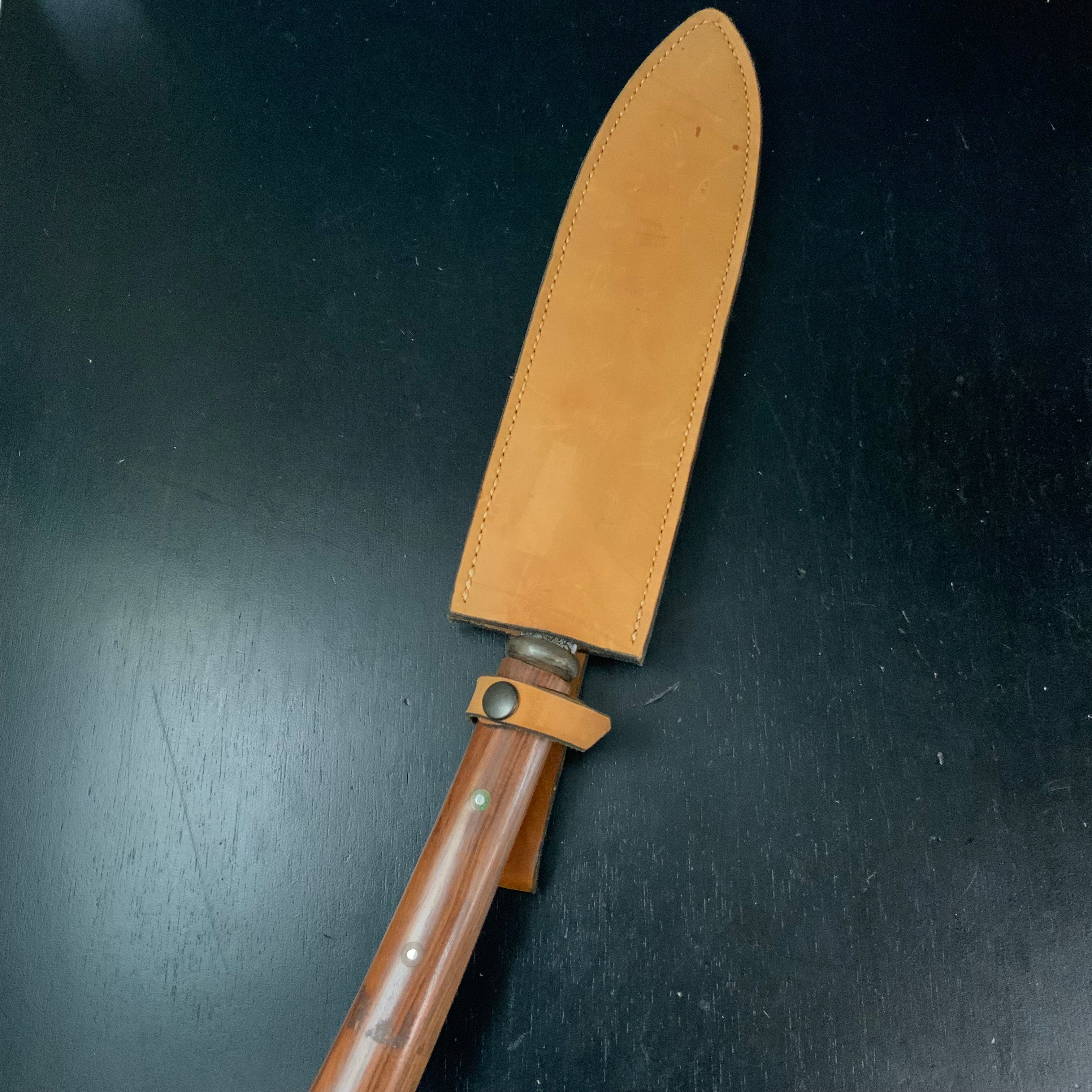 Suishinshi Ken Nata hatchet by Fujiwara Yoshiaki 武蔵國水心子 藤原良明作 両刃 剣型 鉈 青紙鋼 鞘付 275mm