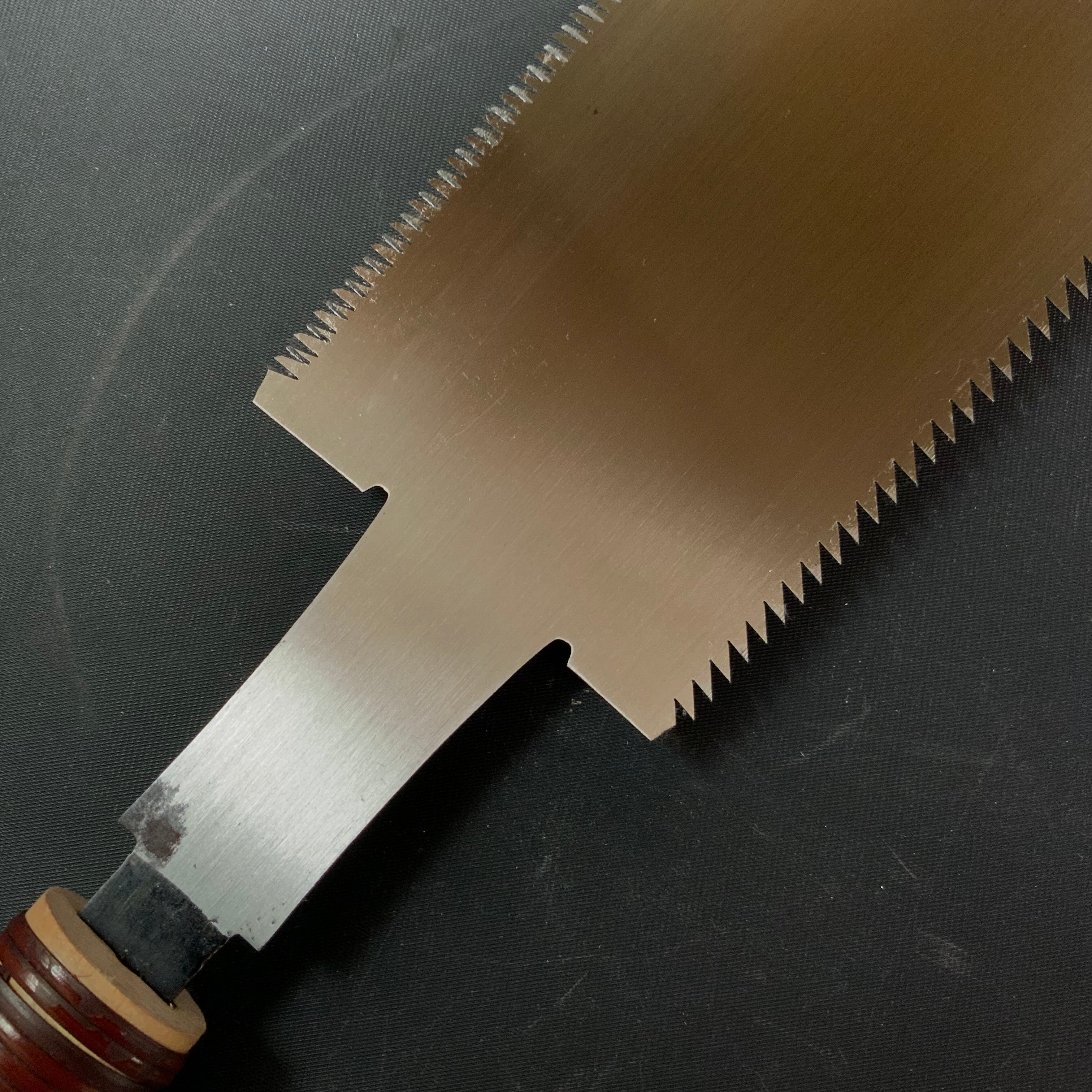 #R49 Ready to use! Old stock Double Edge Saw with Eddy Type Handles set by Kurashige 直ぐ使い 倉重栄助 目立 渦巻き柄 両刃鋸 270mm