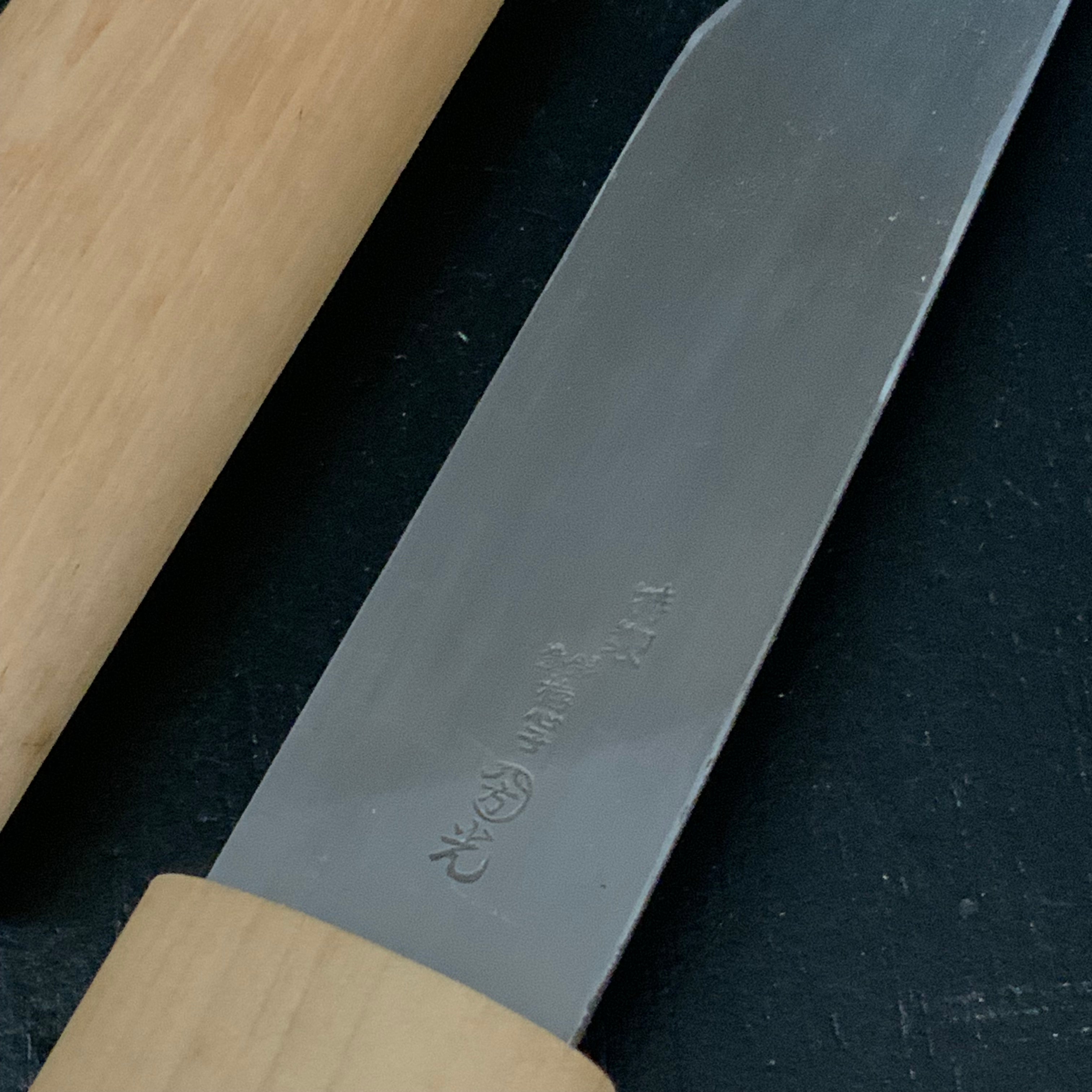 Old stock Baishinshi Kunimitsu Kuri Kokatana kiridashi type #3 掘出し物 梅心子圀光 繰り小刀 切出型 鞘付 24mm