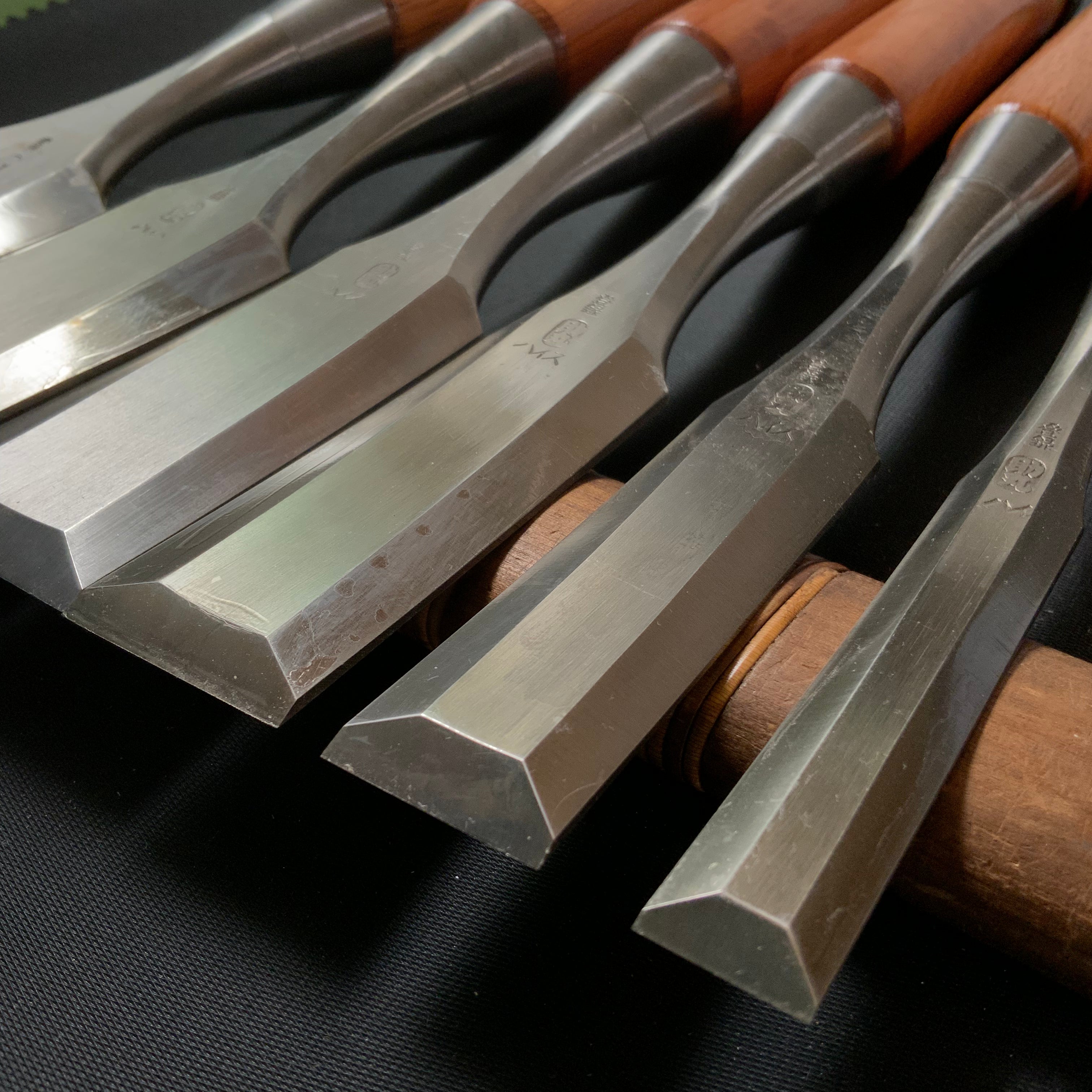#1 Sukemaru 4th High-Speed Steel Shorter Timber Chisels set by Usui Yoshio 四代助丸 碓氷淑郎 中叩き鑿 6本組 Chu-Tatakinomi