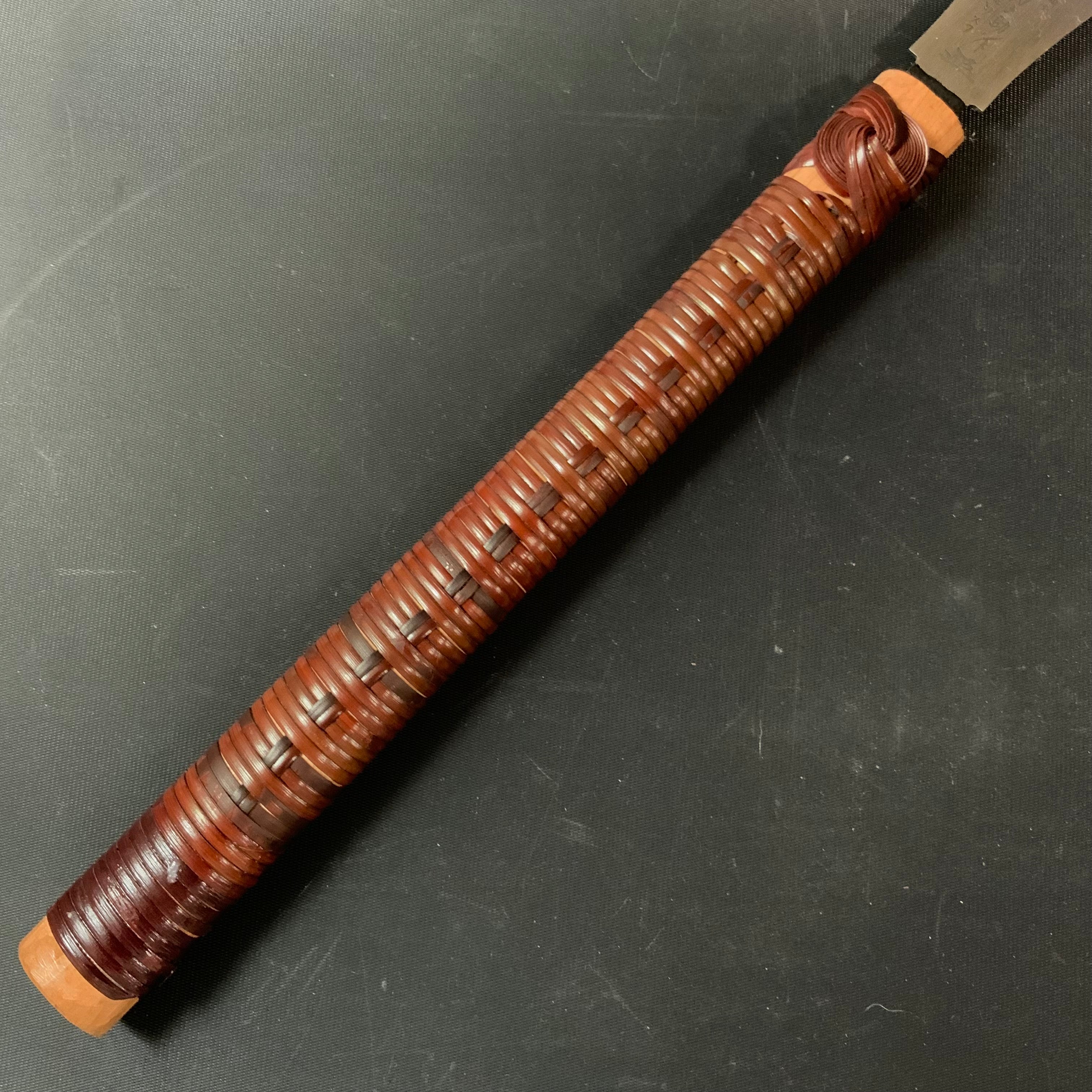 #R46 Ready to use! Old stock Double Edge Saw with Eddy Type Handles set by Kurashige 直ぐ使い 倉重栄助 目立 渦巻き柄 両刃鋸 185mm