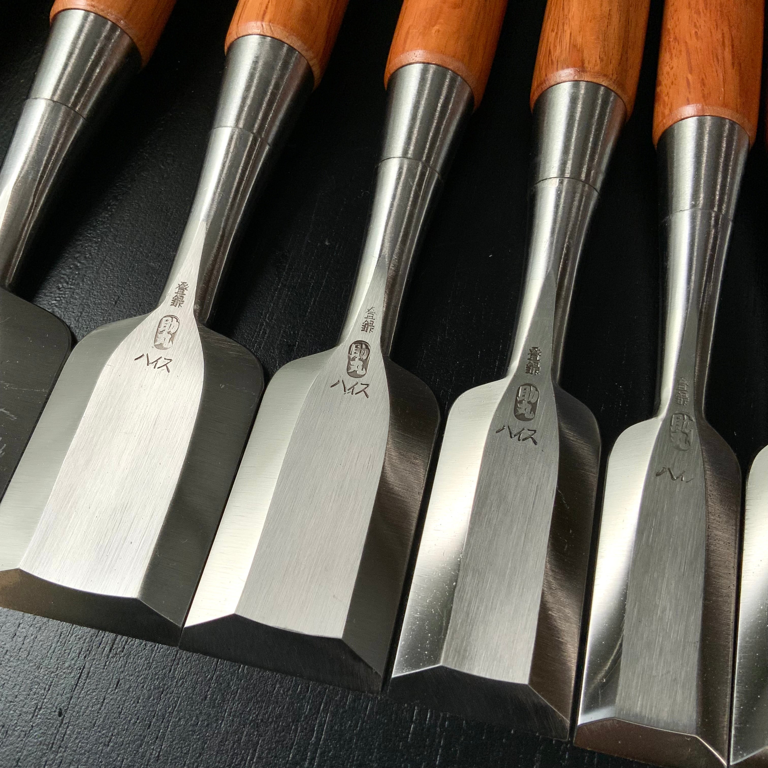 Sukemaru 4th High-Speed Steel Bench chisels set by Usui Yoshio 四代助丸 碓氷淑郎 ハイス鋼追入組鑿 三つ裏 15本組 Oirenomi
