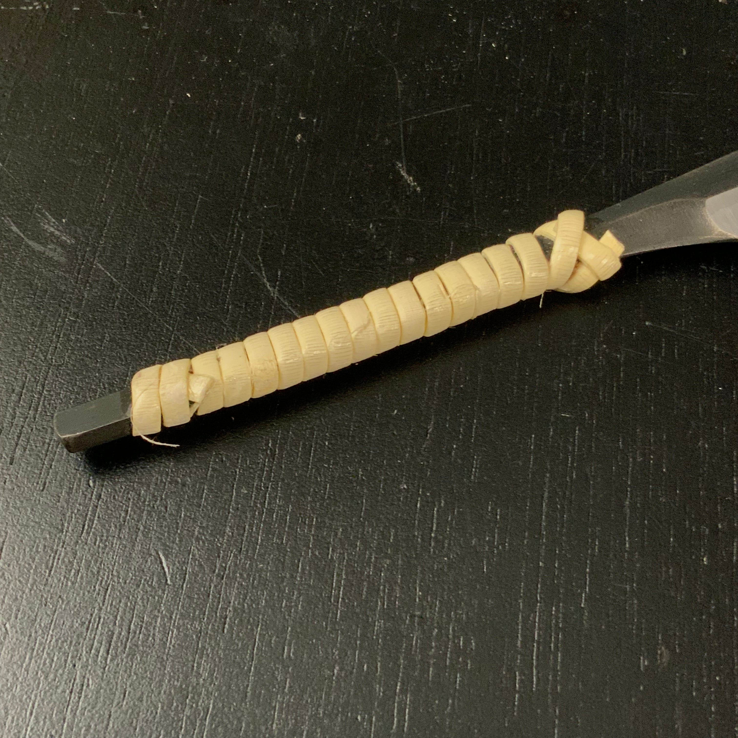 Japanese razor by Shigeru Tomida hammered mark striped pattern 富田滋作 日本剃刀 槌目 藤巻柄 50mm