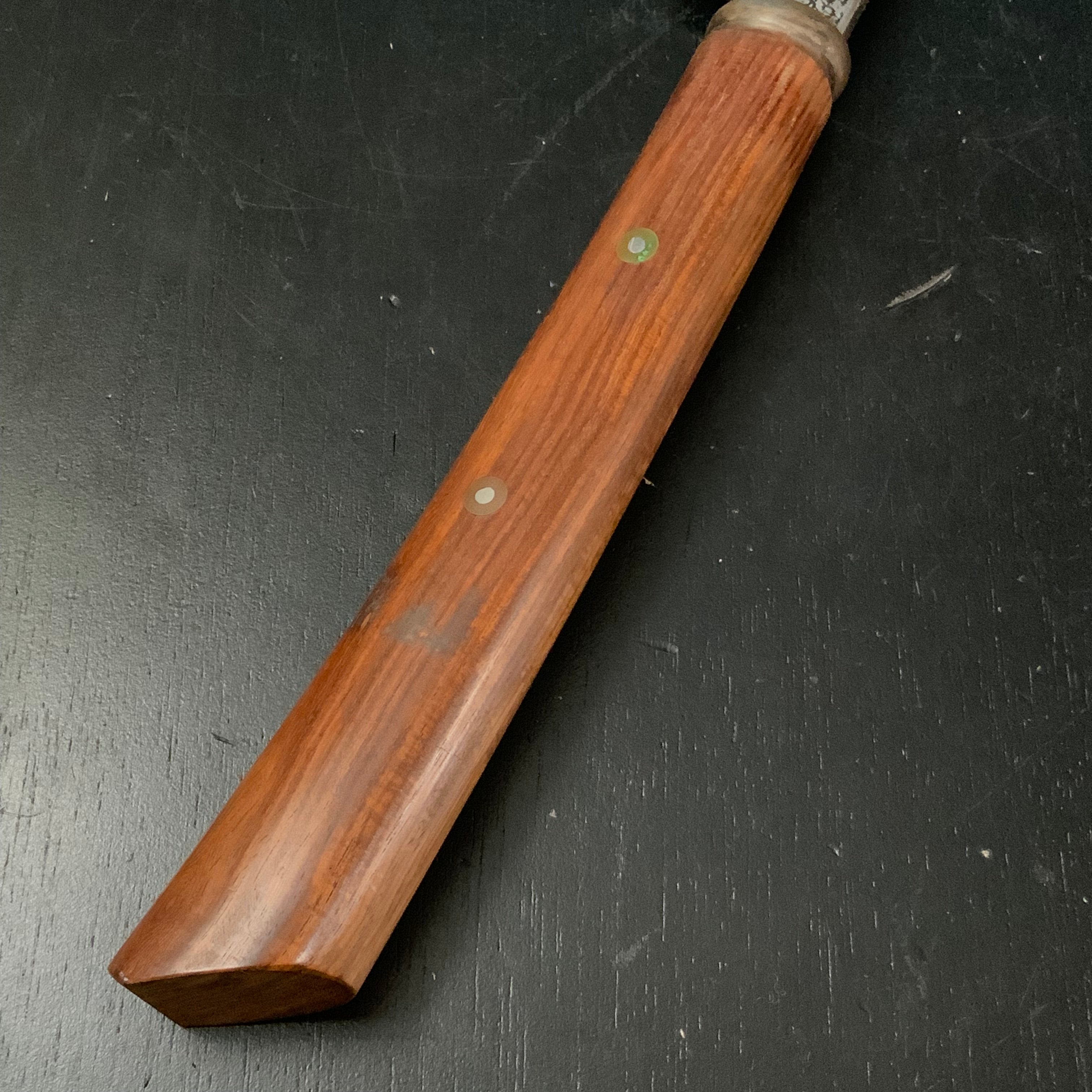 Suishinshi Ken Nata hatchet by Fujiwara Yoshiaki 武蔵國水心子 藤原良明作 両刃 剣型 鉈 青紙鋼 鞘付 275mm