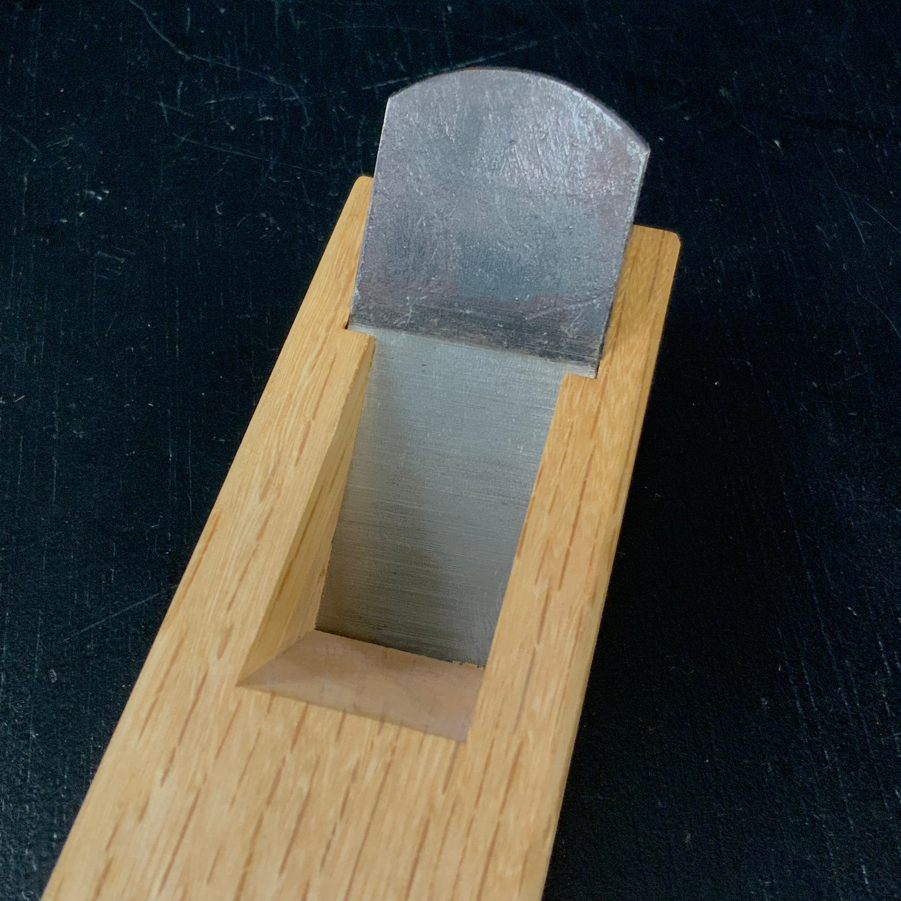 Old stock Mini Compass Plane (Sori-Kanna) with blue steel by Komori 掘出し物 豆反鉋 24mm