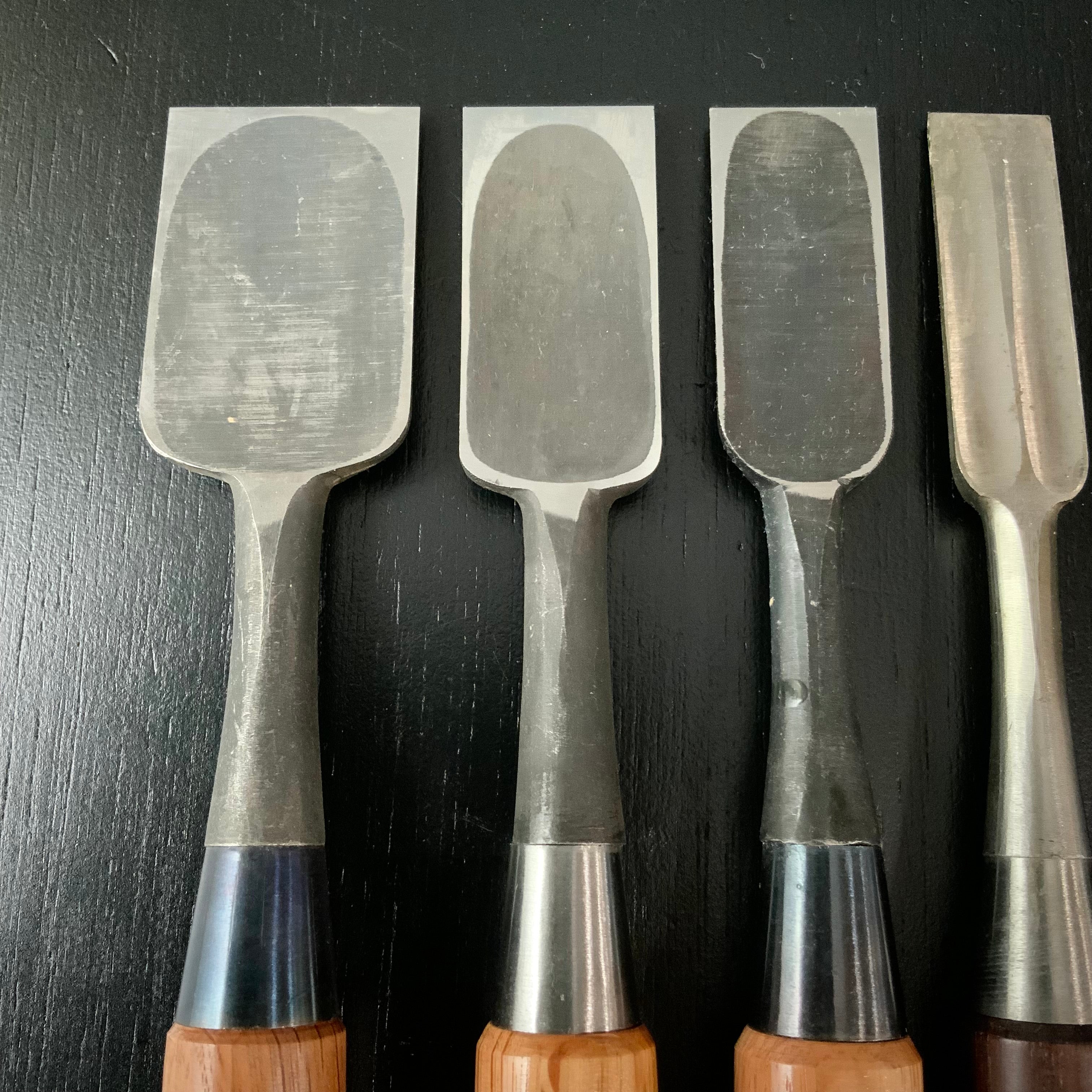 #M168 Mixed Bench chisels set by unknown バラ鑿合わせ 追入組鑿 5本組 作者不明