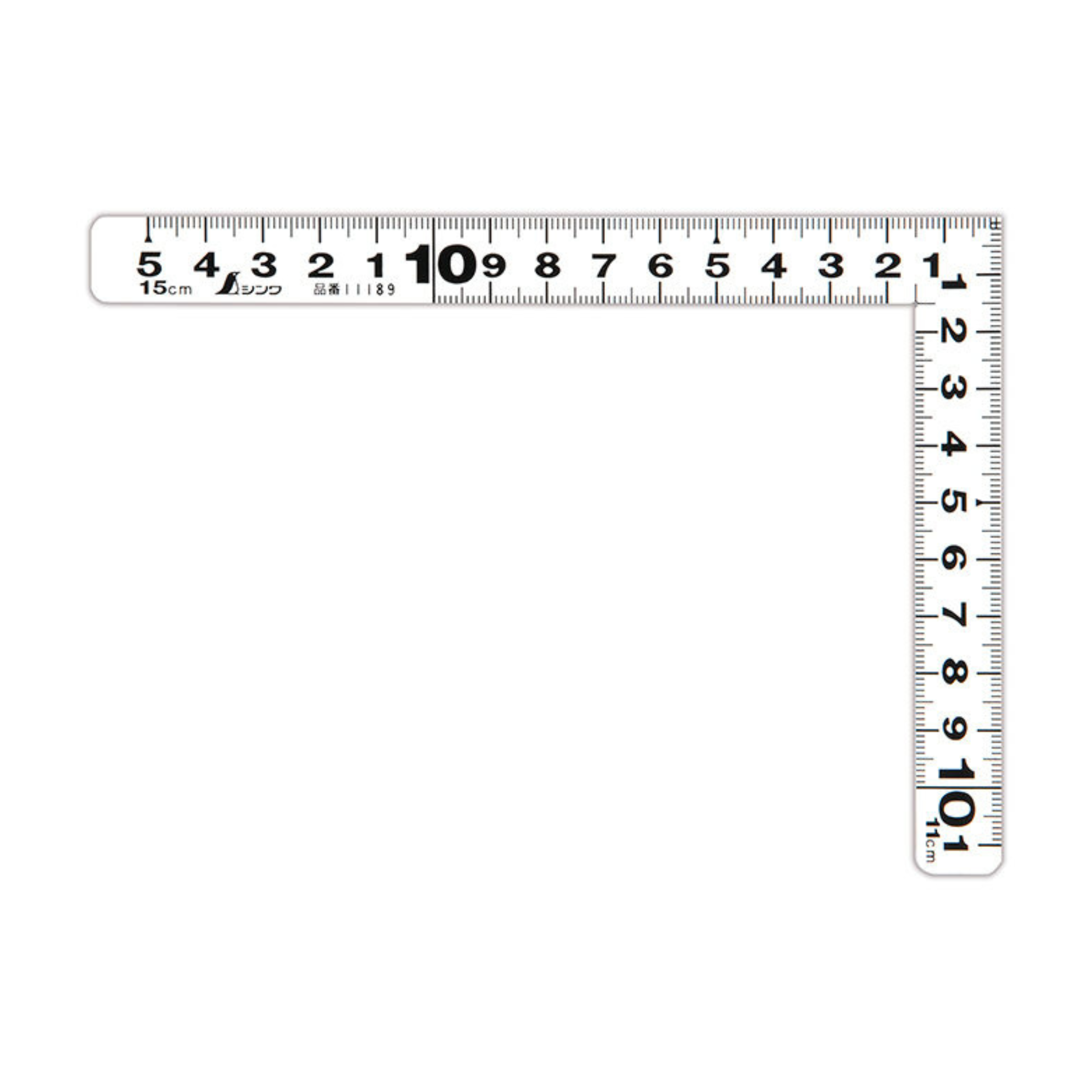Shinwa White Stainless Steel Sashigane 11189 シンワ 曲尺 平ぴた ホワイト15*11cm