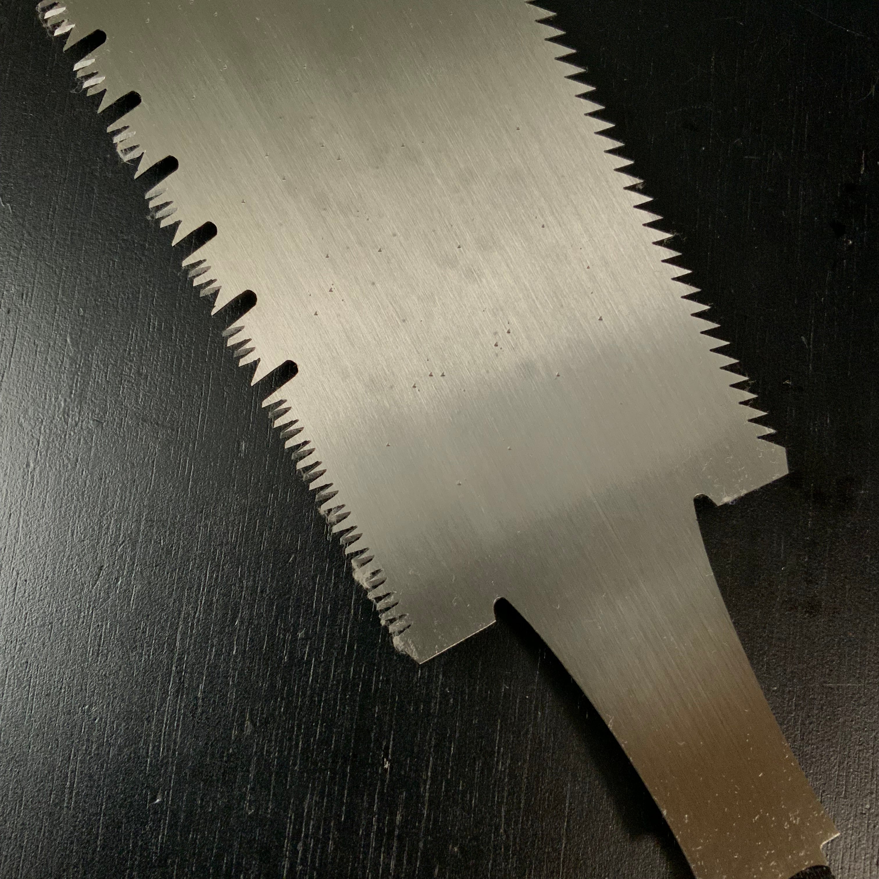 #166 Nagakatsu Double Edge Saw Eddy Type Handles set by Kurashige For Soft Wood 長勝鋸 渦巻き柄 両刃鋸 270mm