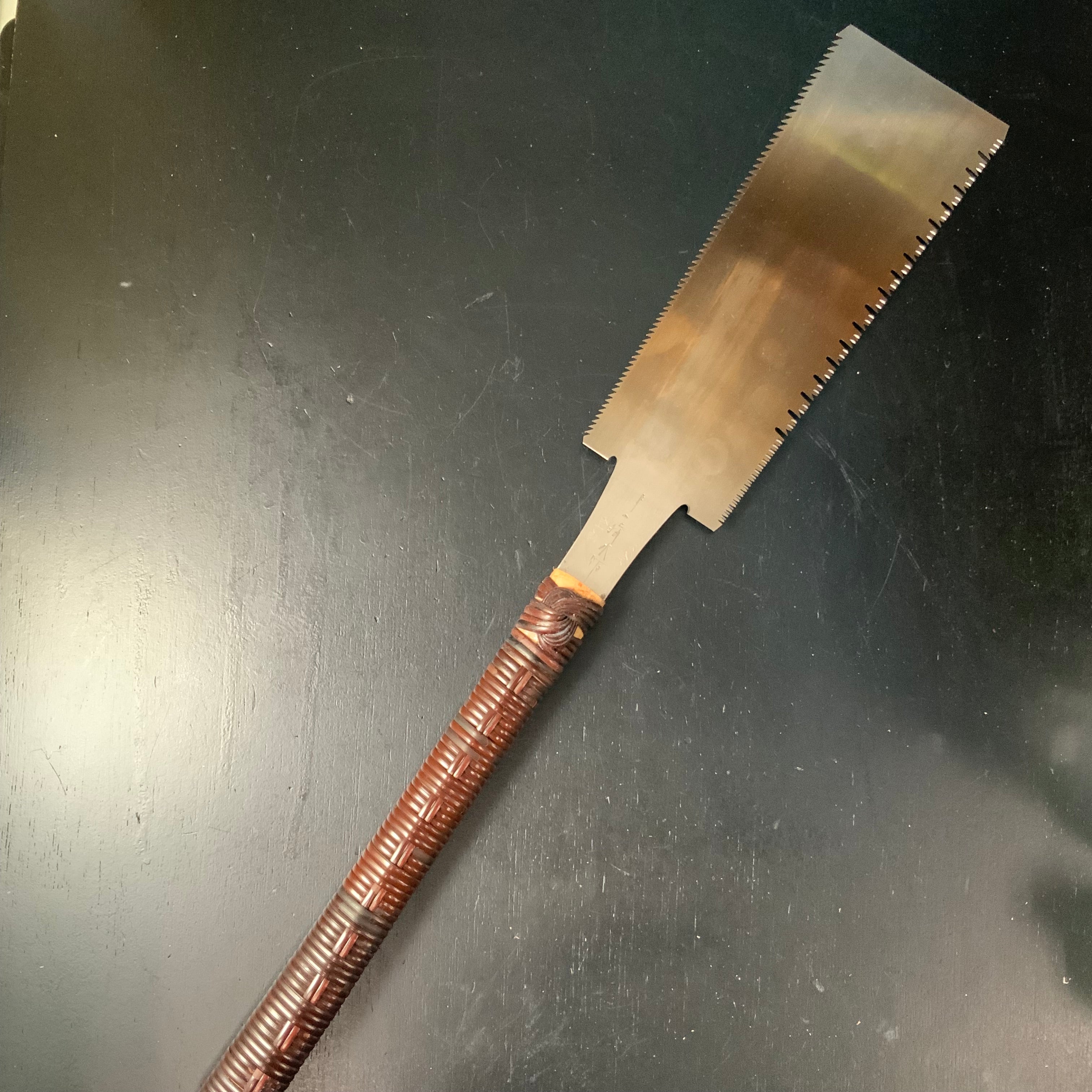 #193 Nagakatsu Double Edge Saw Eddy Type Handles set by Kurashige For Soft Wood 長勝鋸 渦巻き柄 両刃鋸 針葉材用 260mm