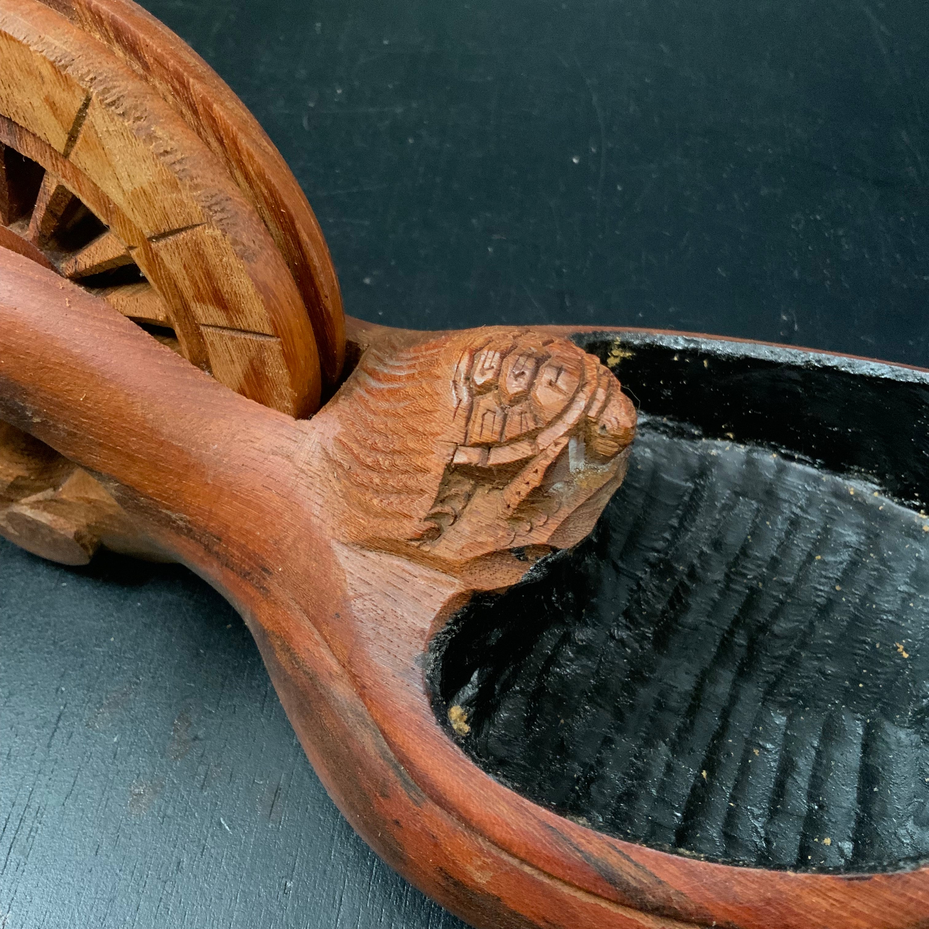 #ST51 Japanese Carpenter Ink Pot Traditional Measuring Tools Sumitsubo by Masasumi 正清作 亀 墨壺 欅 280mm