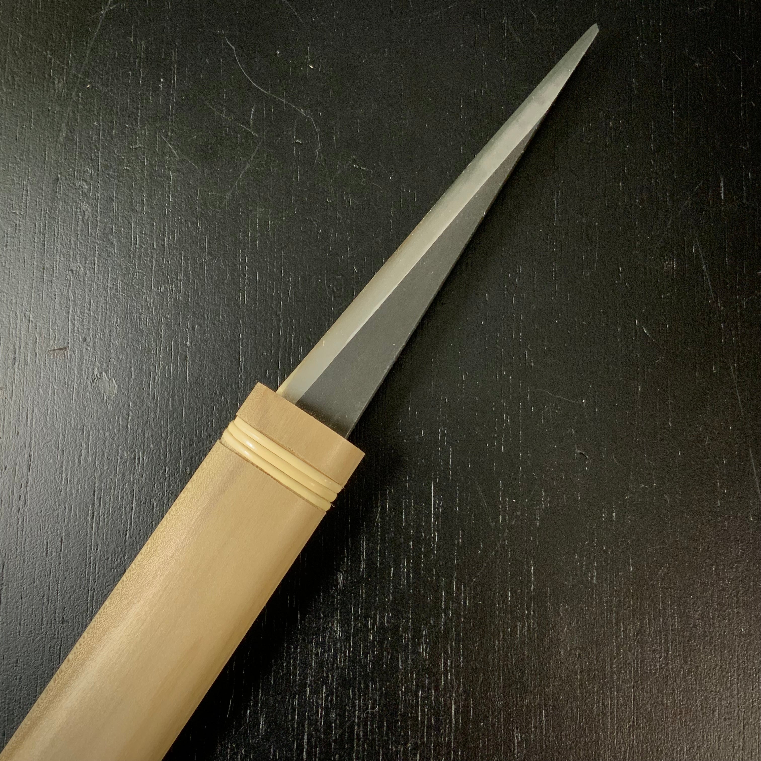 Yoshihide Sakamitsu Kuri Kokatana Left (Carving knife) with white steel  吉秀 三代坂光作  繰小刀 左 120mm