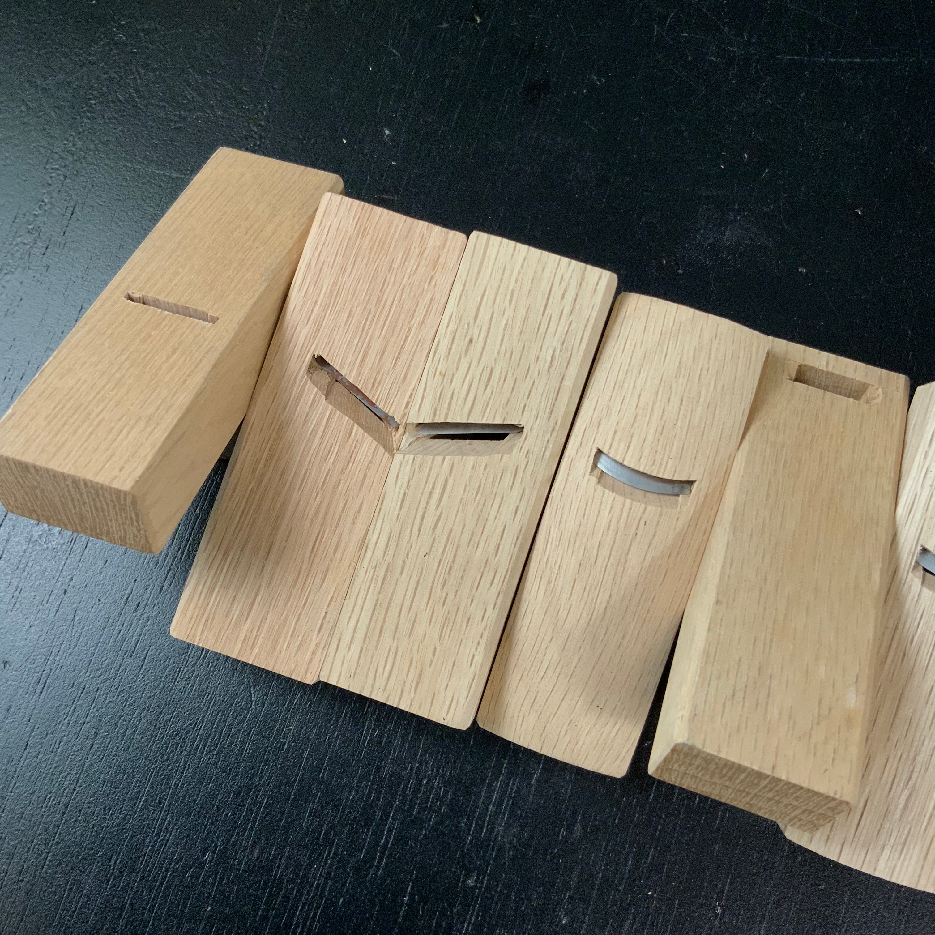 Old stock Mini Plane set (x10 planes) with Blue steel by Seikichi Sekikawa 掘出し物 関川誠吉作 細工組鉋 18mm