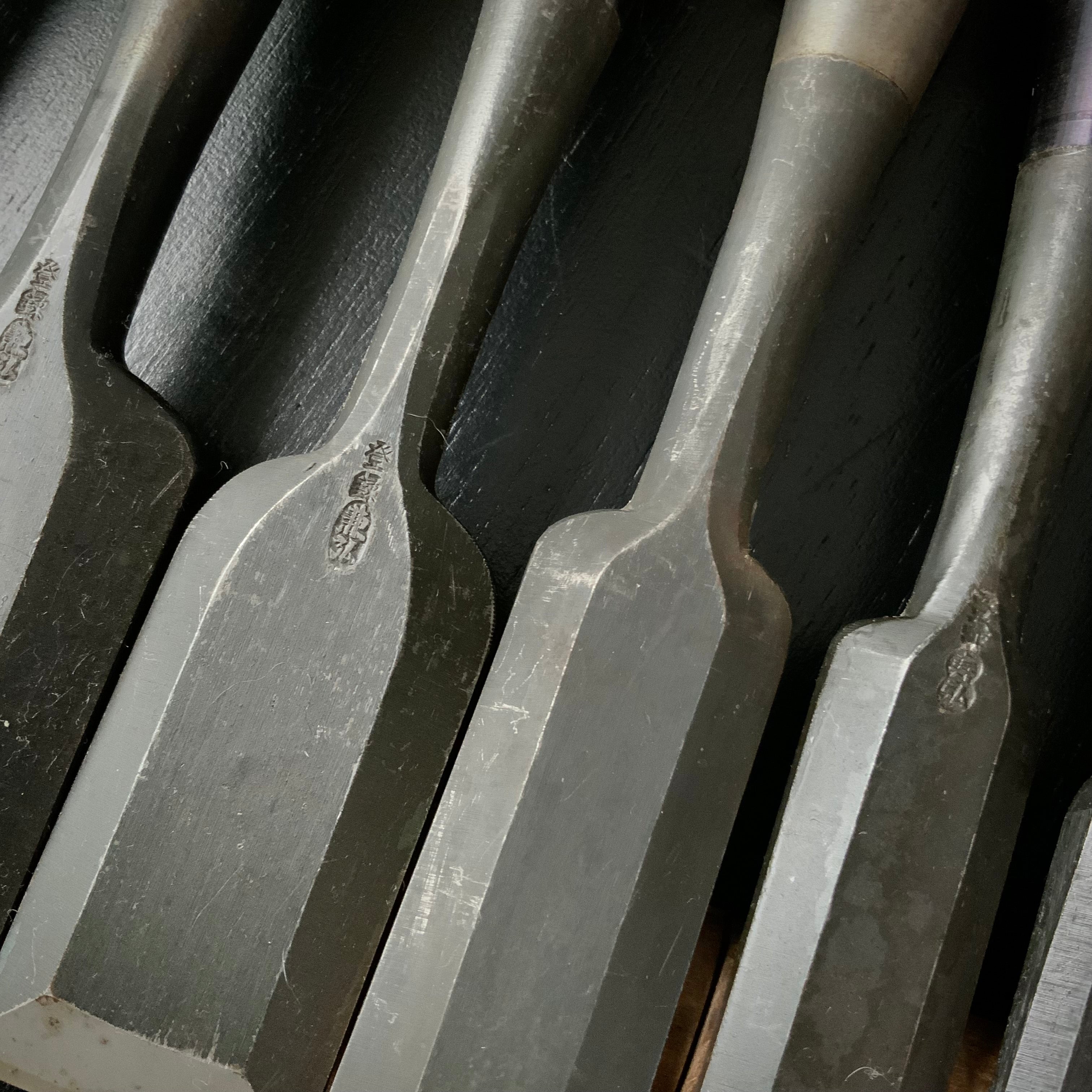 #M170 Mixed Timber chisels set by unknown バラ鑿合わせ 叩き組鑿 6本組 作者不明
