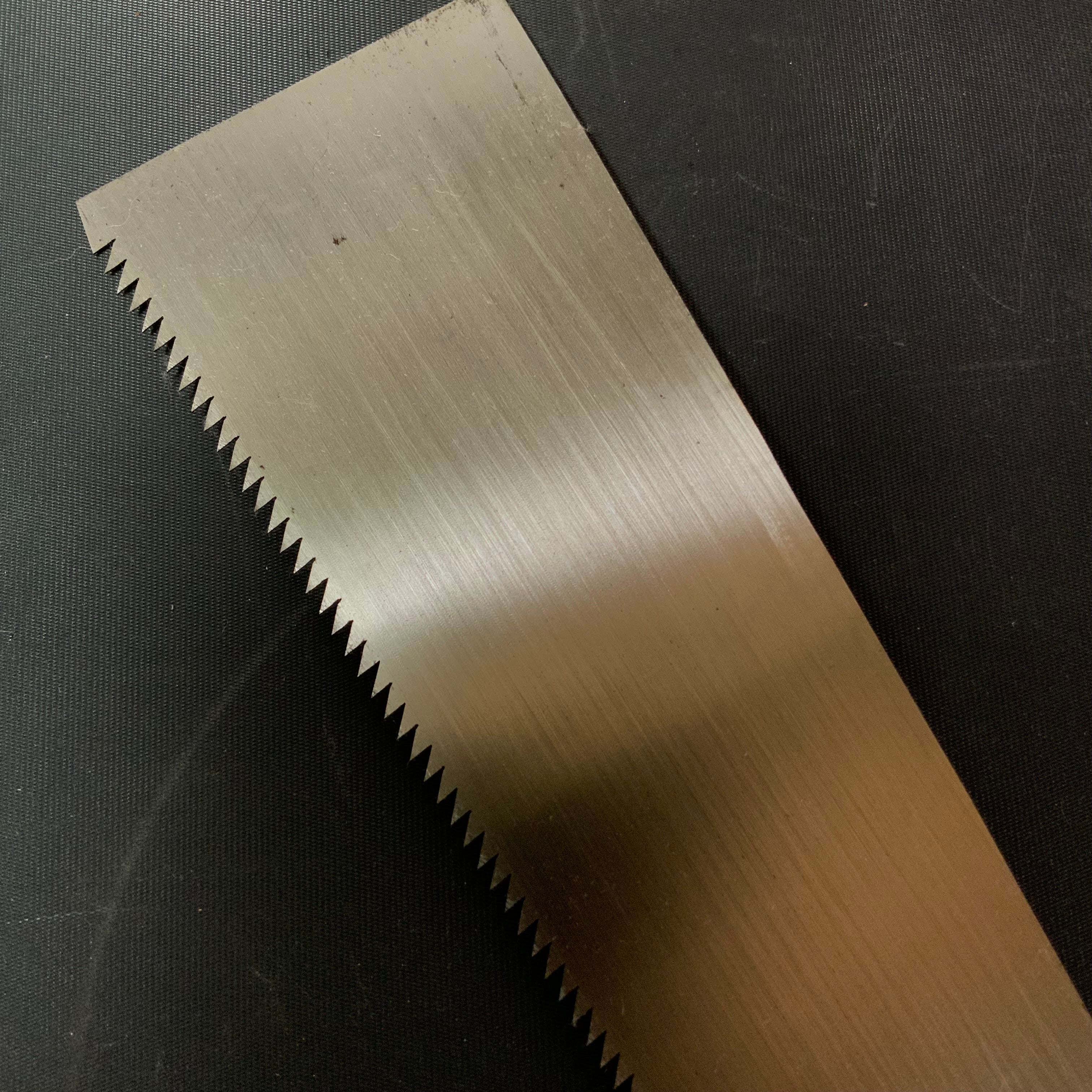 #R51 Ready to use! Old stock Double Edge(Kataba) Saw with Eddy Type Handles set by Kurashige 直ぐ使い 倉重栄助 目立 渦巻き柄 片刃鋸 235mm