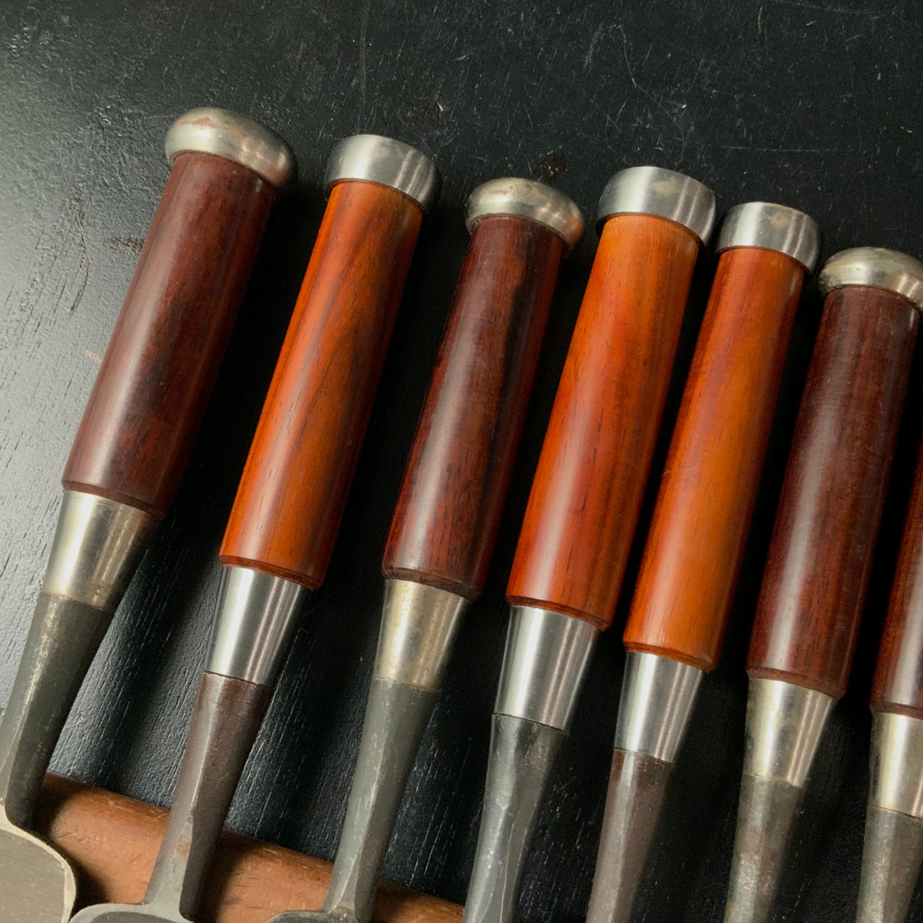 #M181 Mixed set for beginner Bench chisels set by unknown smith バラ鑿合わせ 初心者におすすめ 追入組鑿作者不明
