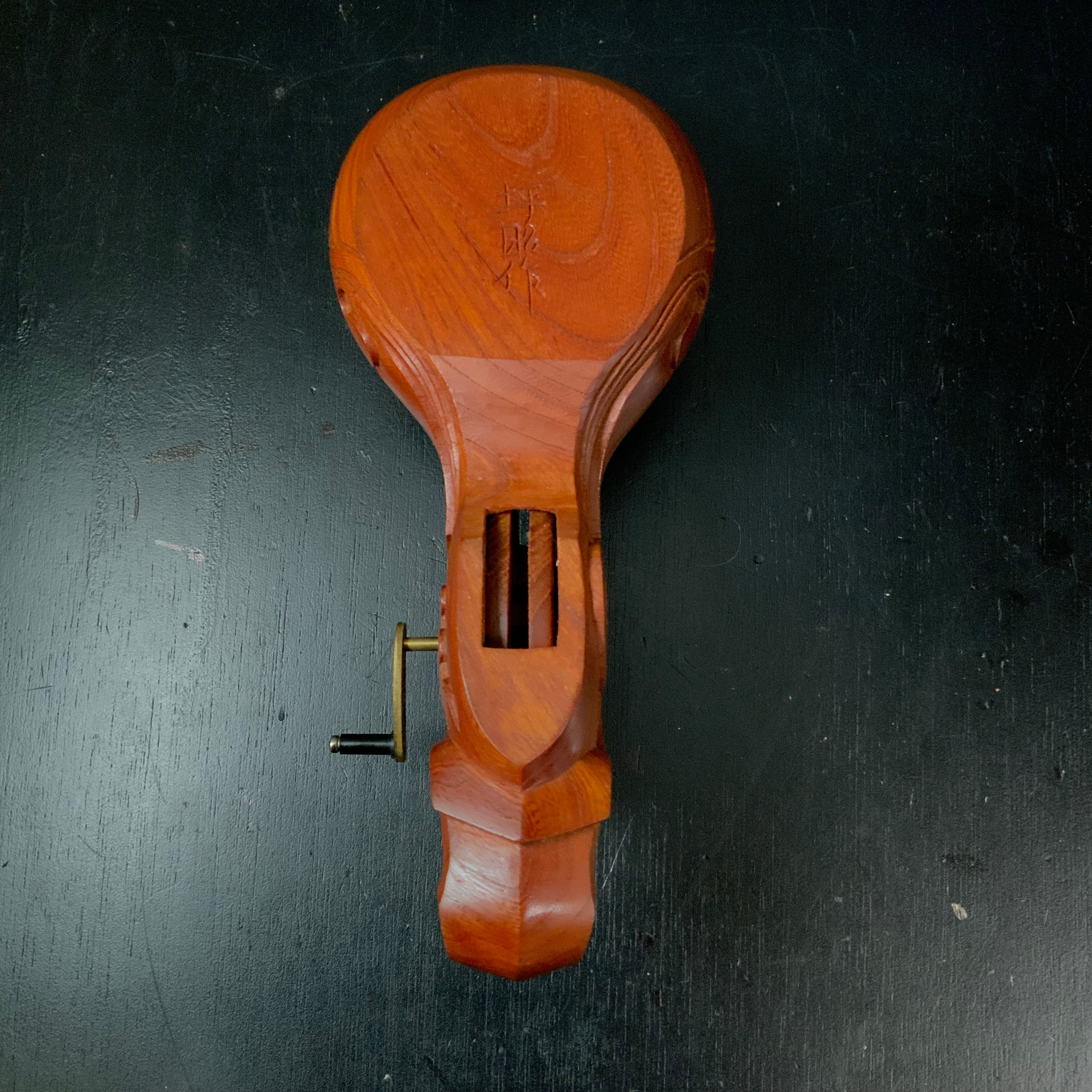 #ST52 Japanese Carpenter Ink Pot Traditional Measuring Tools Sumitsubo by Tsuboaki 坪昭作 墨壺 欅 265mm