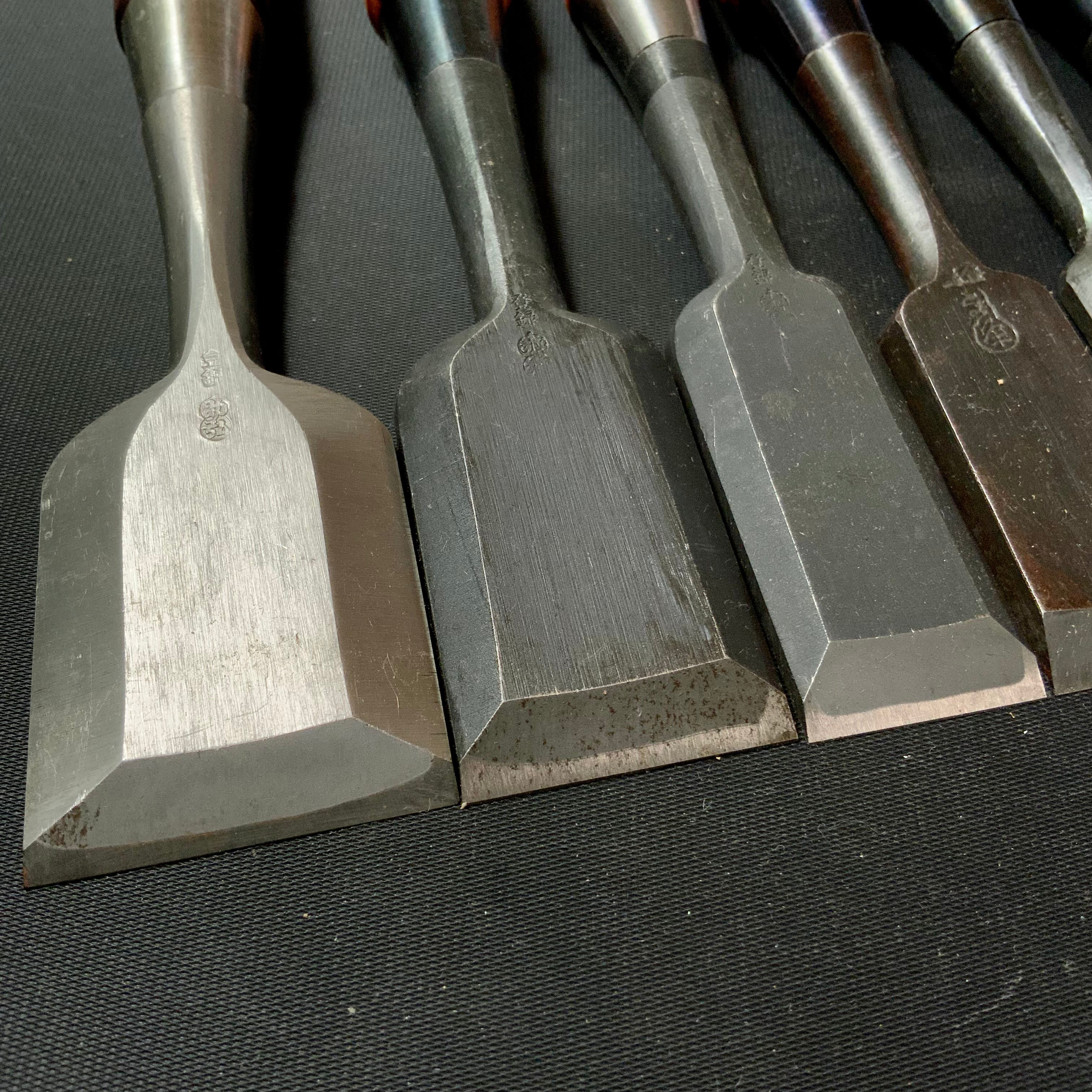 #M152 Mixed set for beginner Bench chisels set by unknown smith バラ鑿合わせ 初心者におすすめ 追入組鑿作者不明