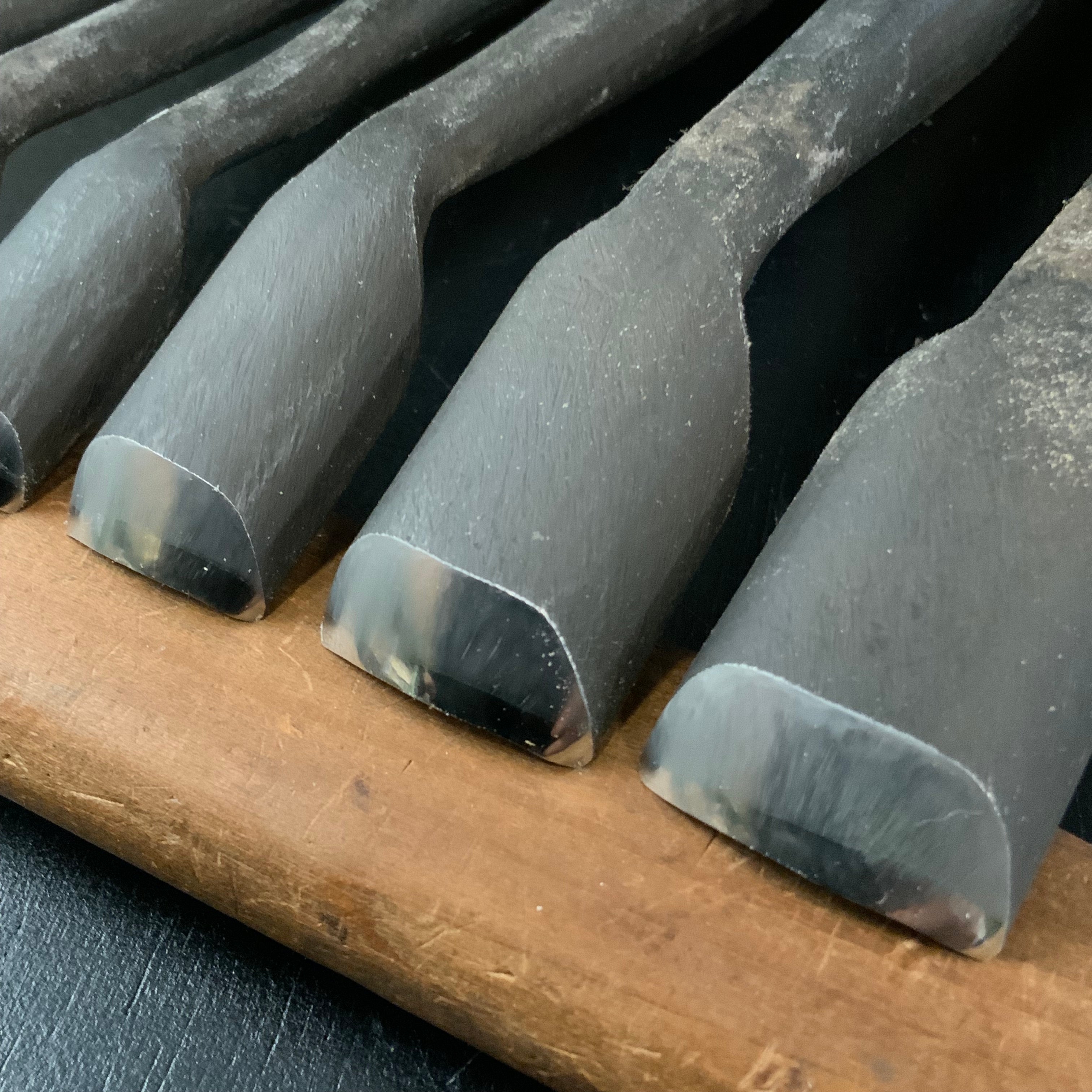 Chotousei Spoon chisels set Carving chisels with blue steel advanced grade 彫刀晟 小倉彫刻刃物製作所 丸曲組鑿 青紙鋼 特上品