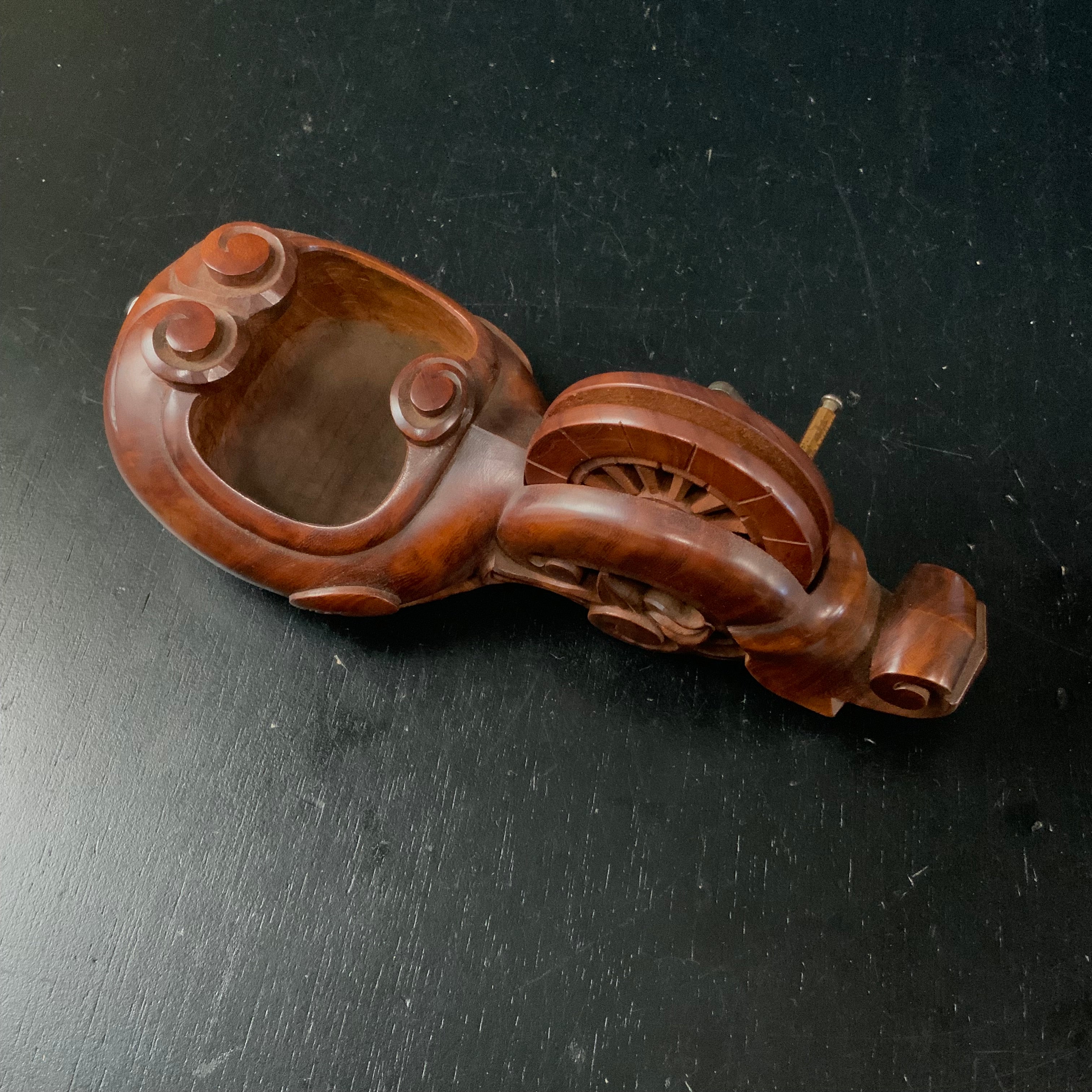 #ST56 Japanese Carpenter Ink Pot Traditional Measuring Tools Sumitsubo by Tsuboaki 坪昭作 墨壺 新若葉坪 神代仕上欅 210mm