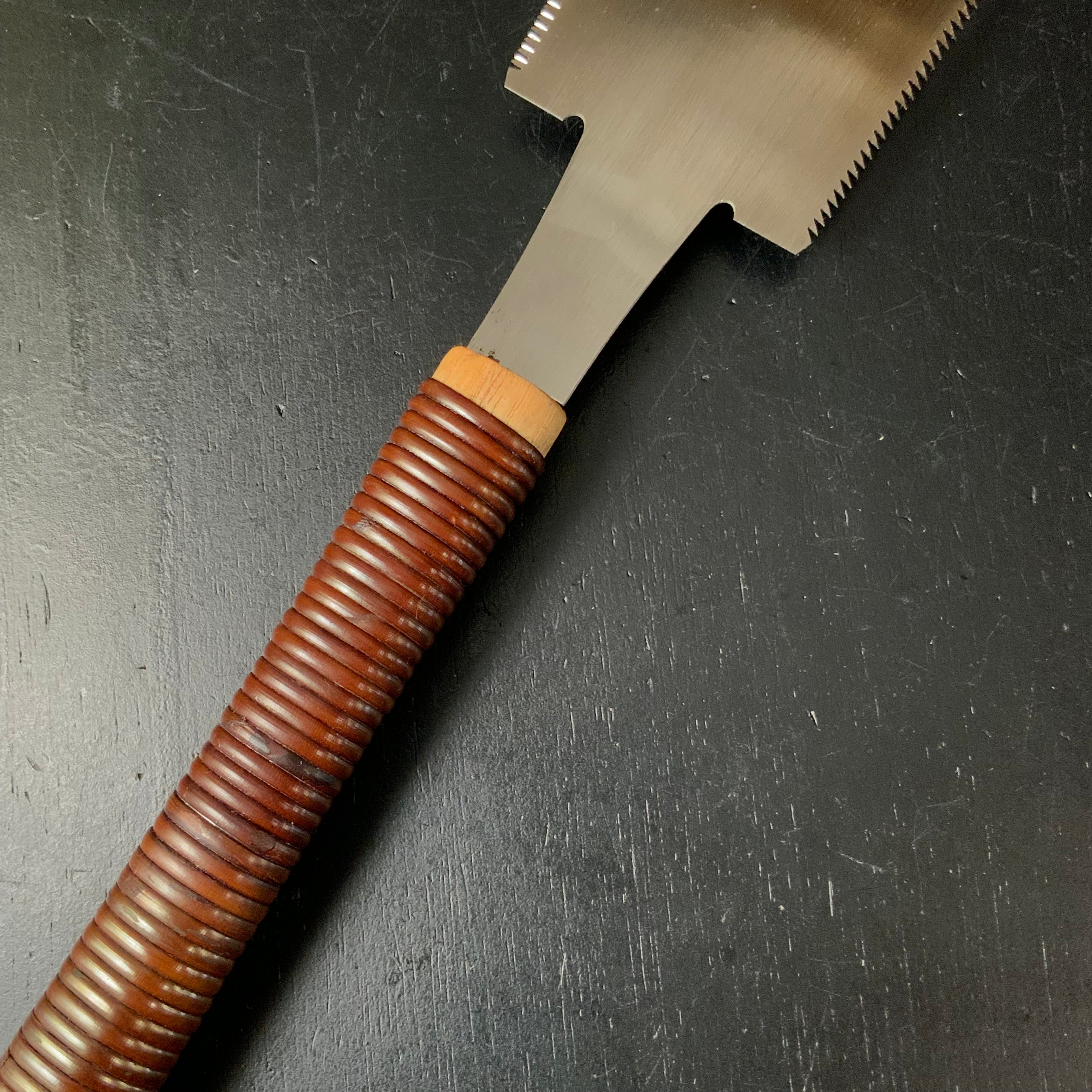 #201 Nagakatsu Double Edge Saw Eddy Type Handles set by Kurashige For Soft Wood 長勝鋸 渦巻き柄 両刃鋸 245mm