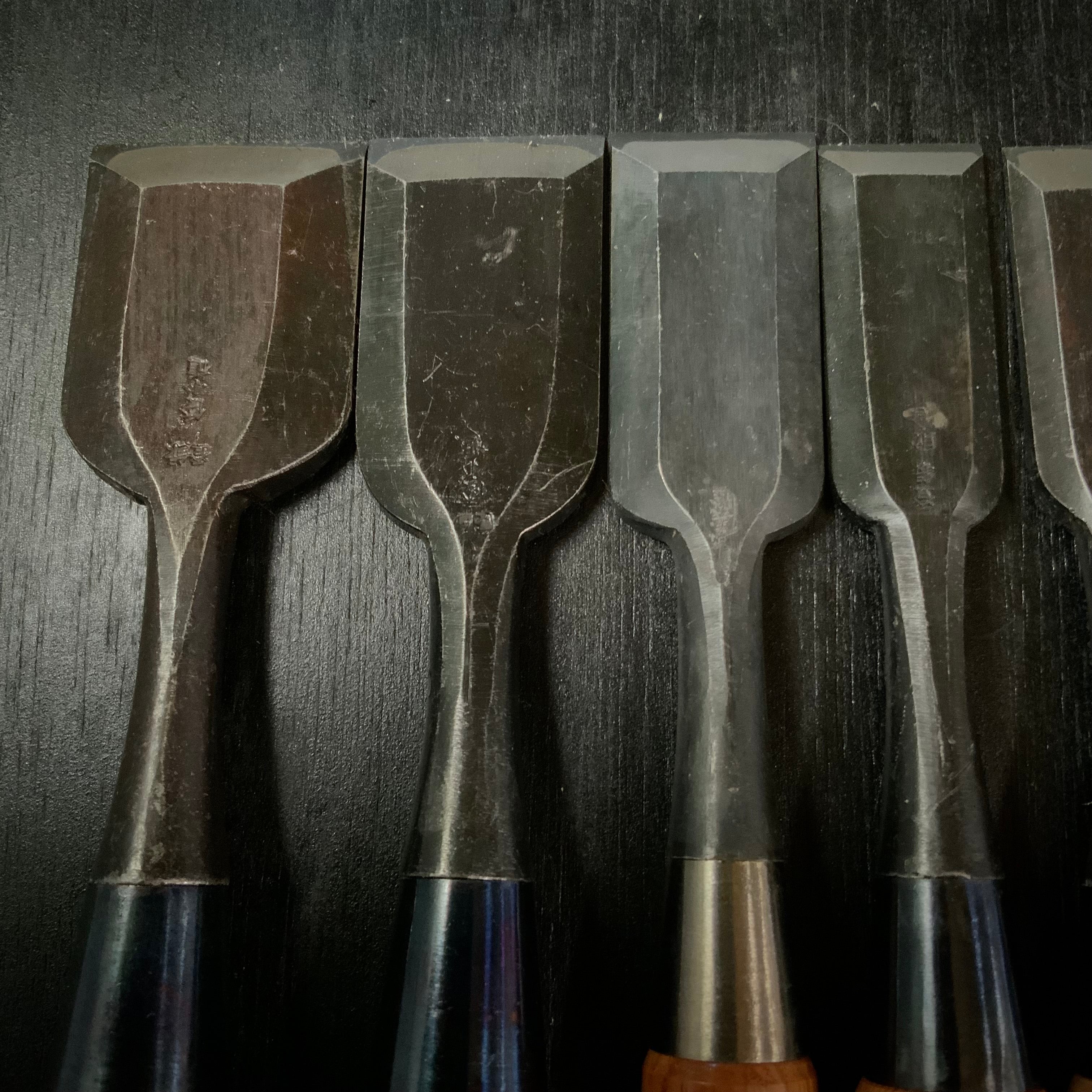 #M160 Mixed set for beginner Bench chisels set by unknown smith バラ鑿合わせ 初心者におすすめ 追入組鑿作者不明