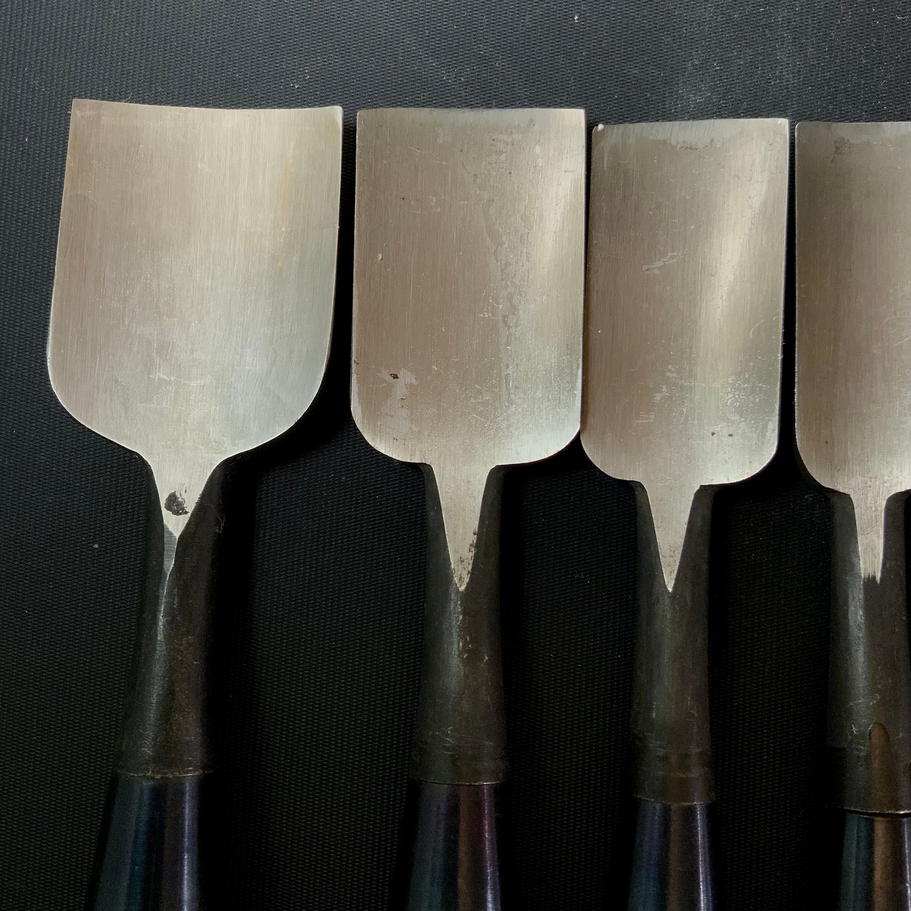 Old stock #1 Uchimaru-Nomi Gouge Chisels set 掘出し物 内丸鑿 10本組鑿