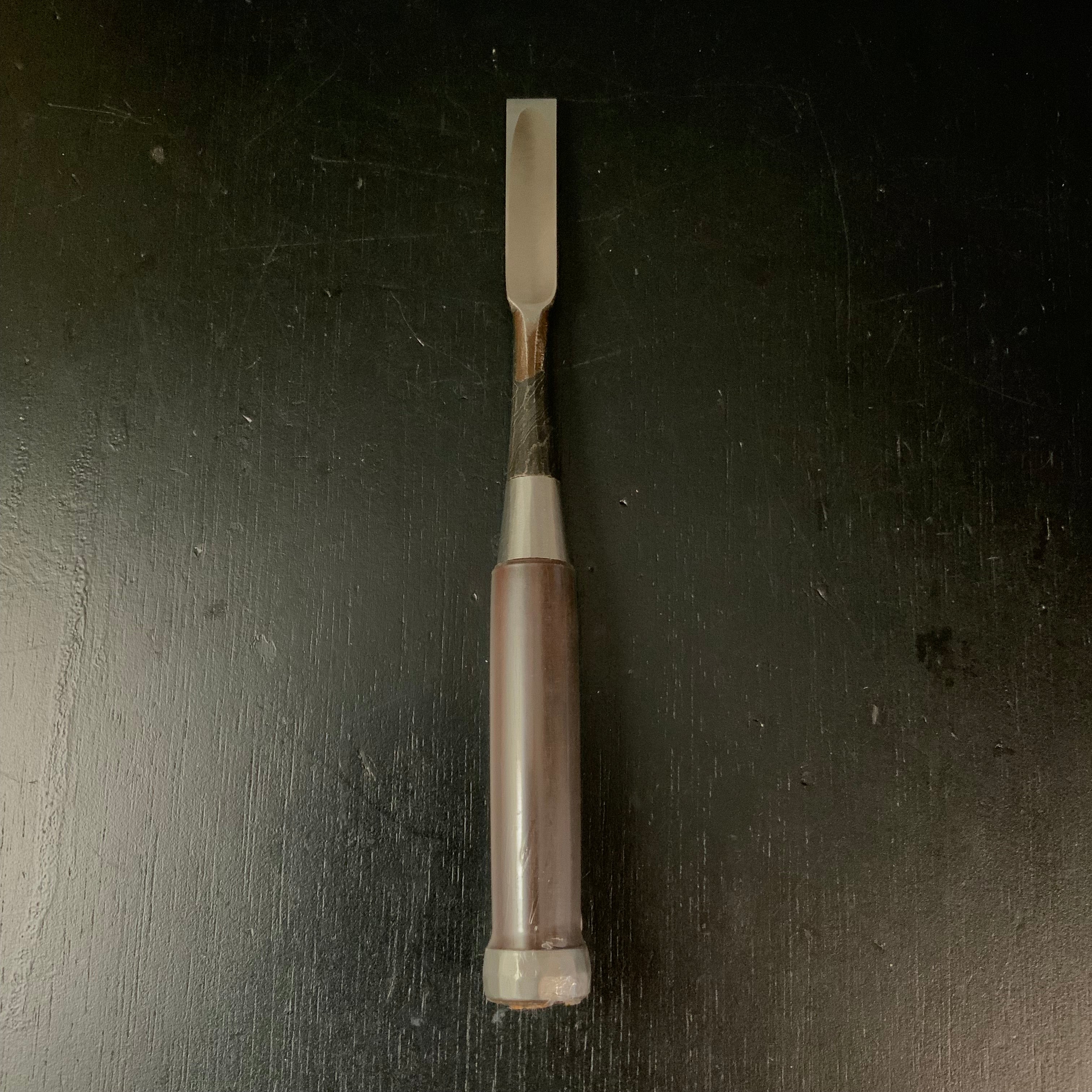 Tasai Mokume Special Bench chisels with blue steel 田斎作 木目 追入鑿 黒檀柄 13.5mm