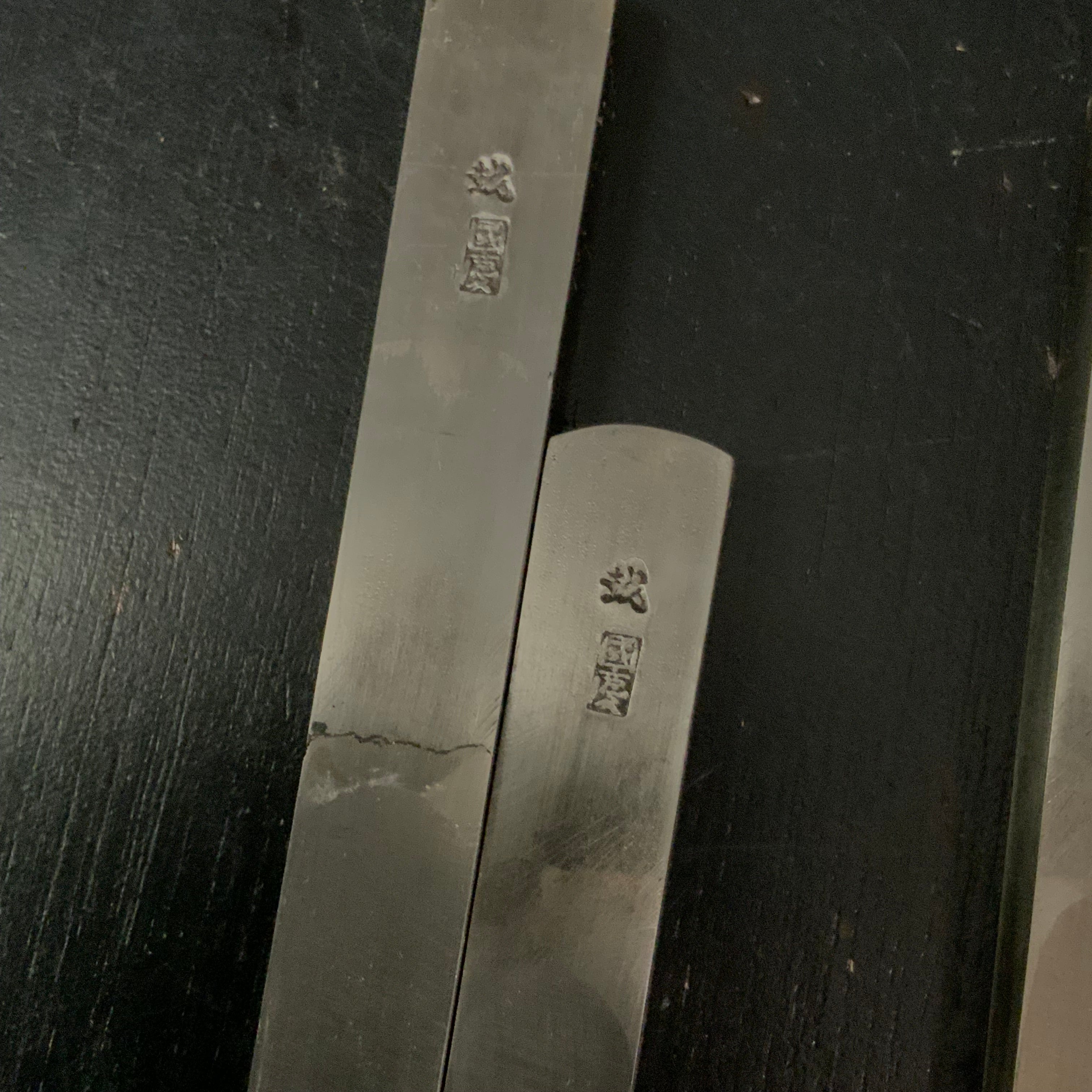Old stock Kunikei Side Rabbet Planes Set with blue steel 掘出し物 国慶 合脇取鉋 左右 Aiwakitori kanna