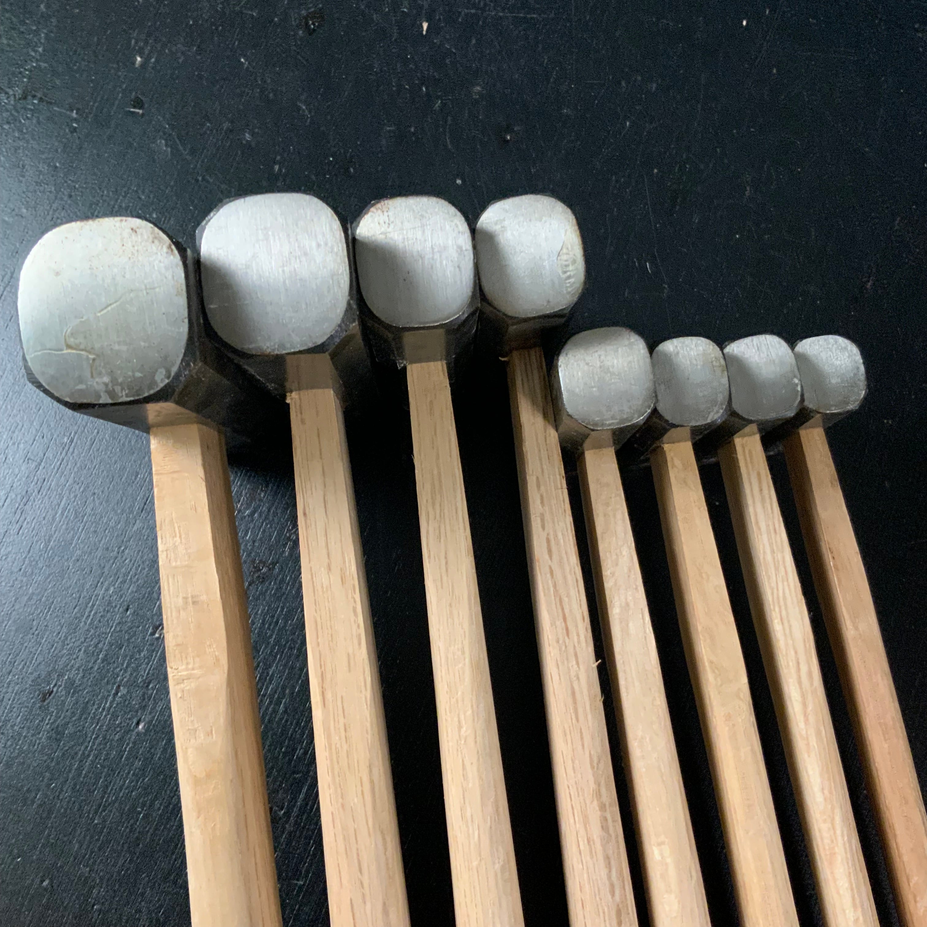 Old stock Hishikan Octagon Hammers File finish with handle 掘出し物 菱貫 八角玄翁 柄付 ヤスリ仕上