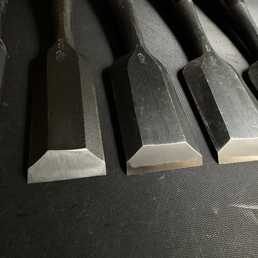 #M141 Mixed set for beginner Bench chisels set by unknown smith バラ鑿合わせ 初心者におすすめ 追入組鑿作者不明