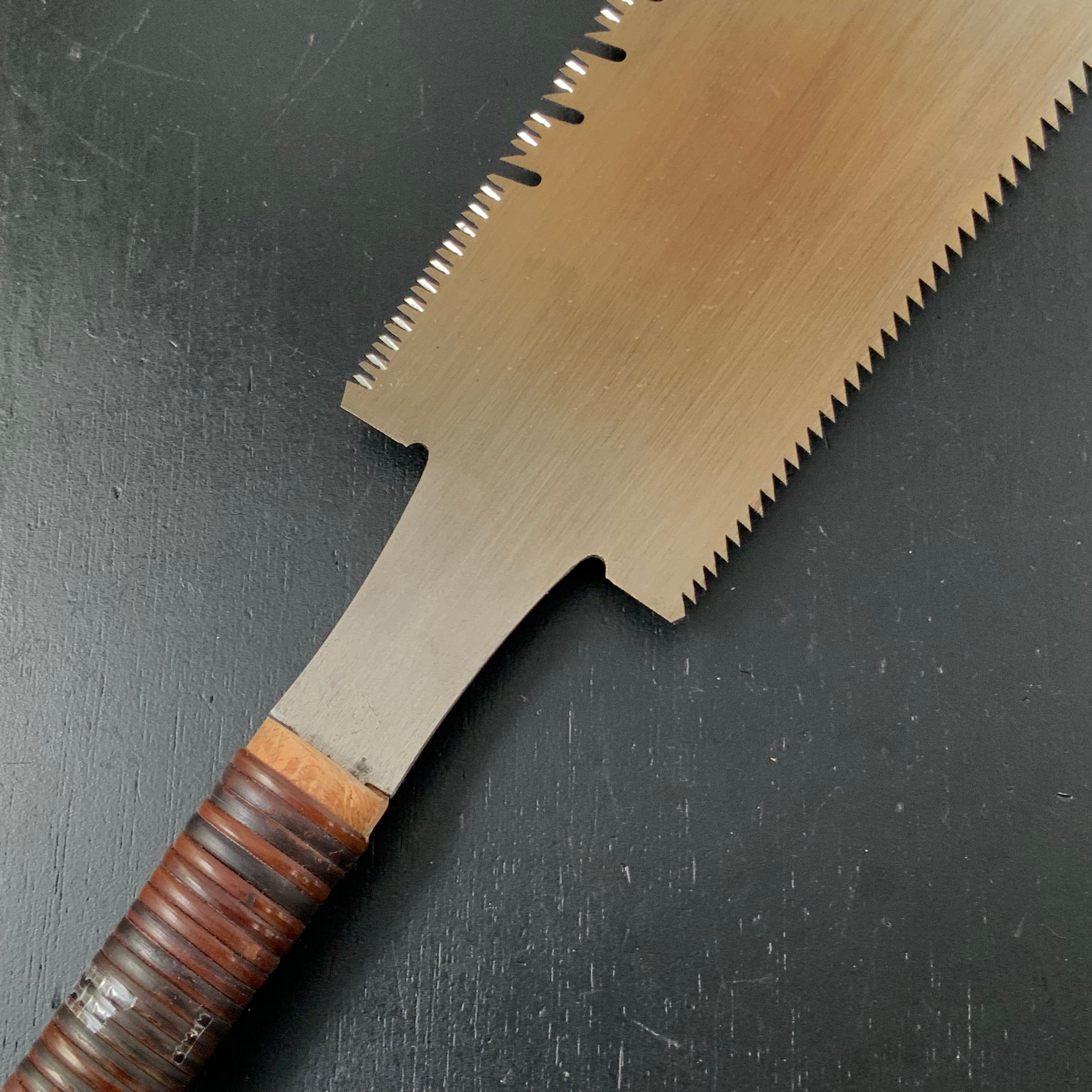 #192 Nagakatsu Double Edge Saw Eddy Type Handles set by Kurashige for softwood 長勝鋸 渦巻き柄 両刃鋸 針葉材用 270mm