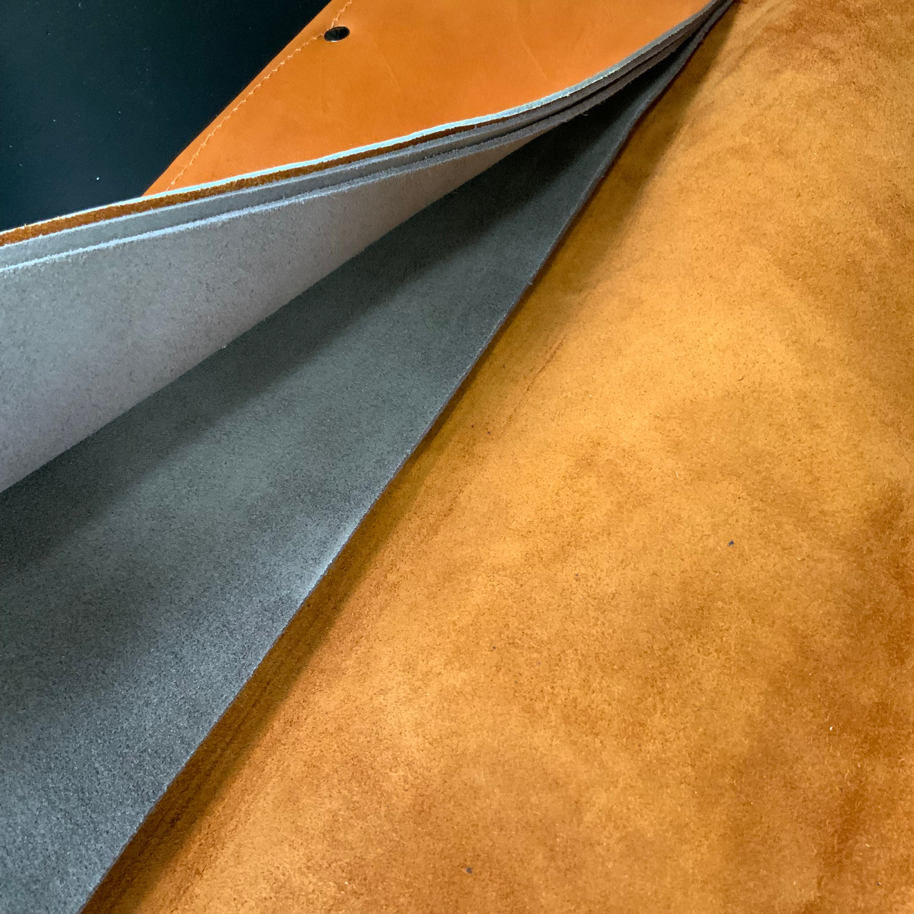 Daido Saw Leather Cloth Bag 大道 本革茶鋸巻 先カット内床革5枚 革紐付き