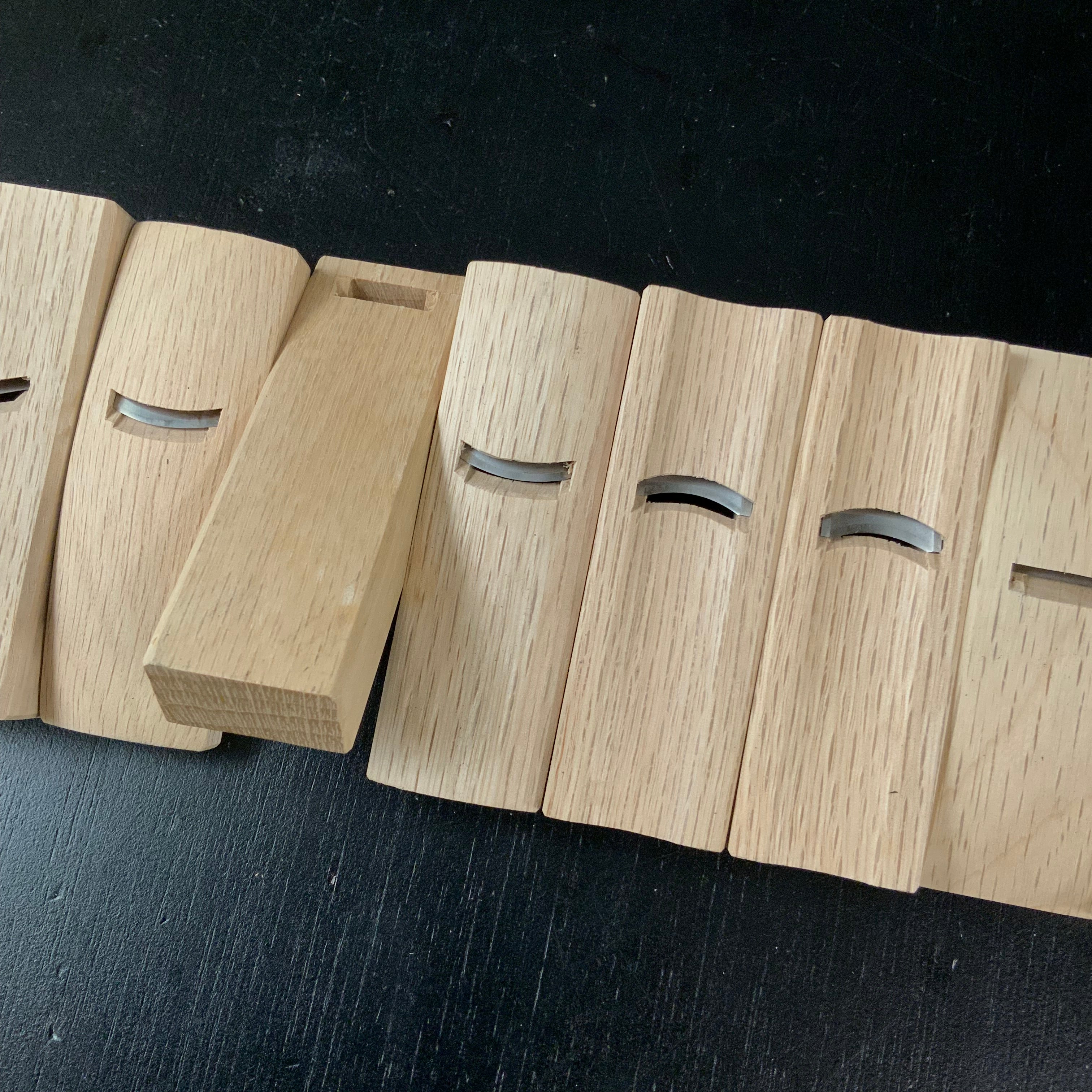 Old stock Mini Plane set (x10 planes) with Blue steel by Seikichi Sekikawa 掘出し物 関川誠吉作 細工組鉋 18mm