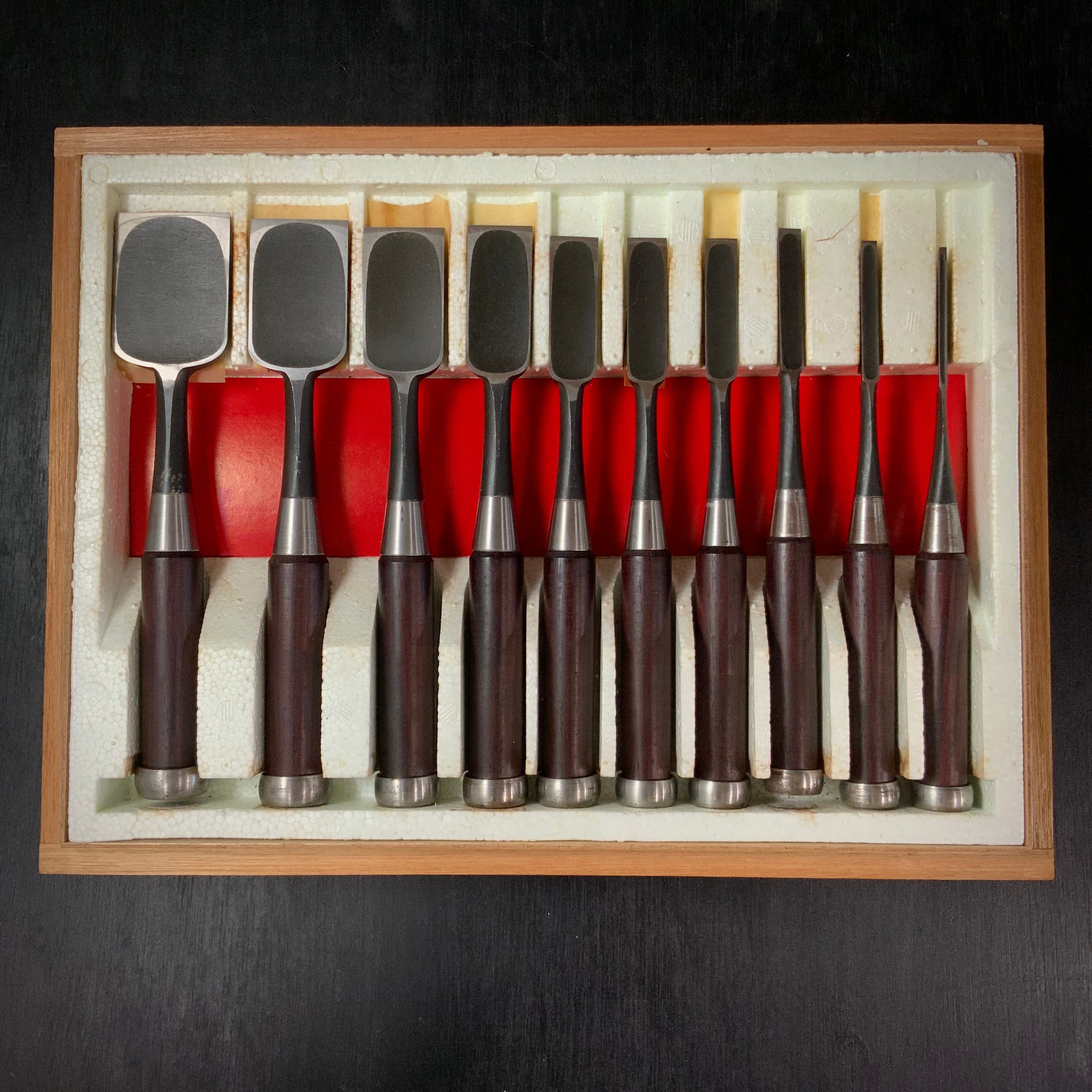 Old stock Ichihiro Bench chisels set 掘出し物 市弘 山崎勇作 追入組鑿 Oirenomi