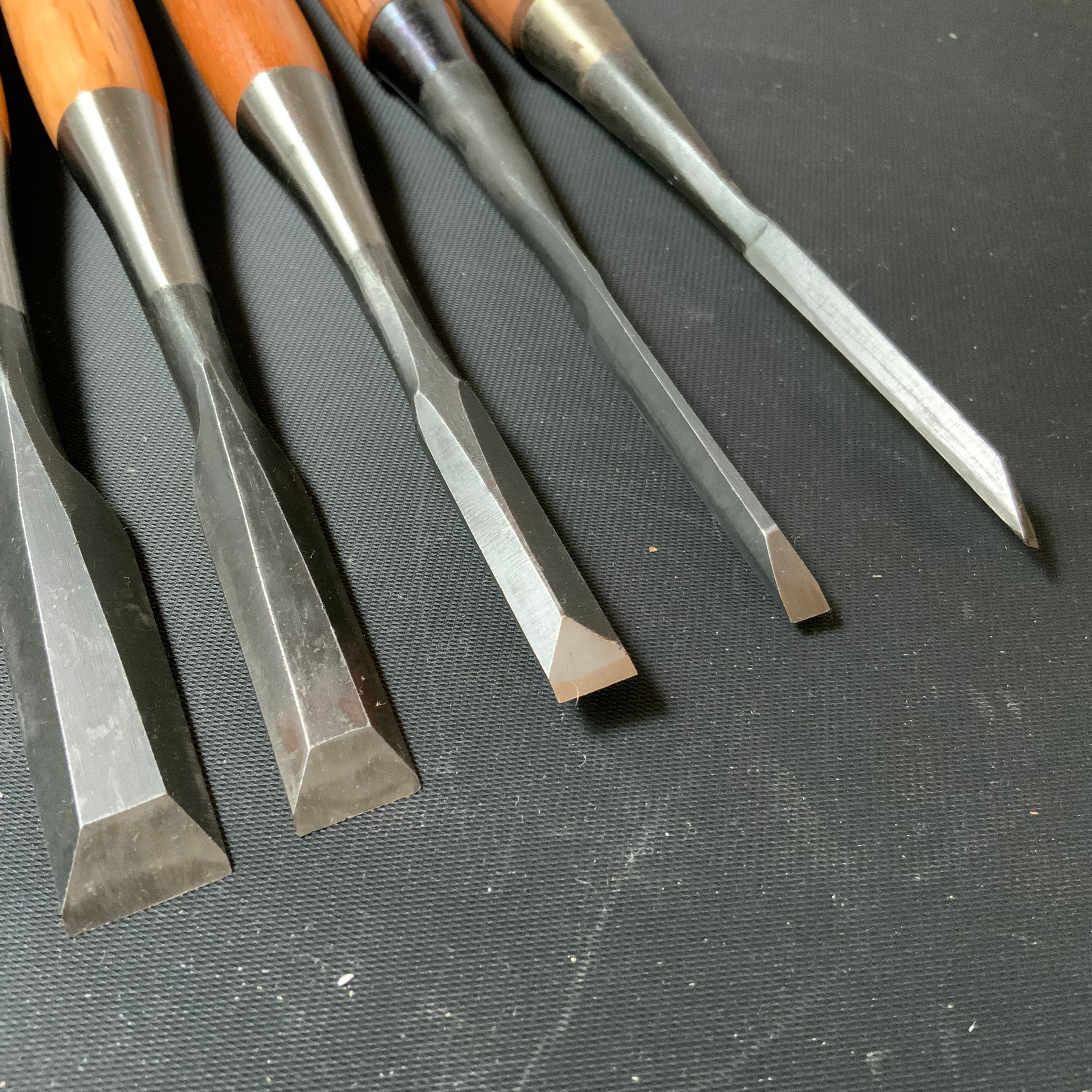 #M139 Mixed set for beginner Bench chisels set by unknown smith バラ鑿合わせ 初心者におすすめ 追入組鑿
