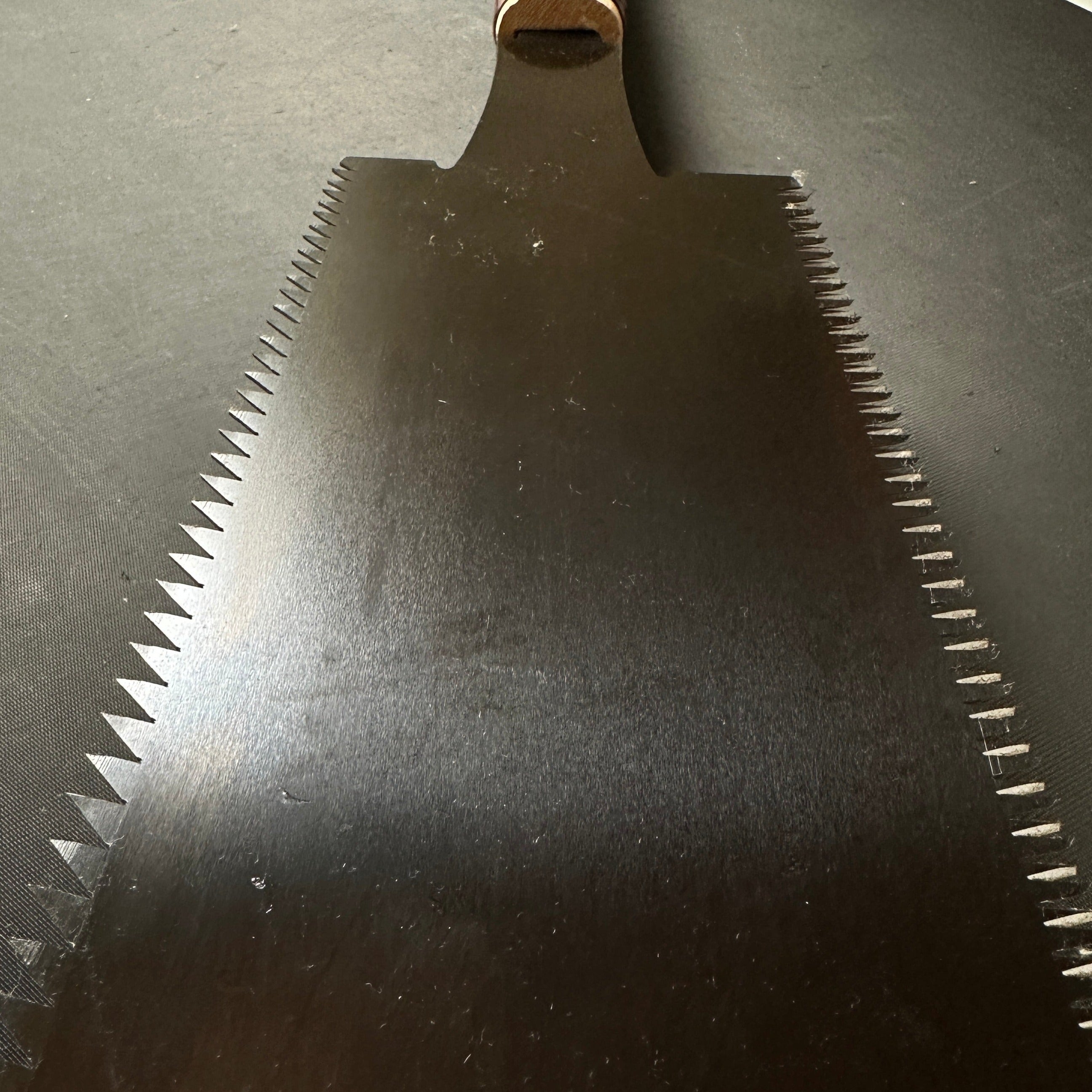 #R16 Ready to use! Old stock Double Edge (Genzo) Saw with Eddy Type Handles set by Kurashige 直ぐ使い 倉重栄助 目立 渦巻き柄 両刃鋸 300mm