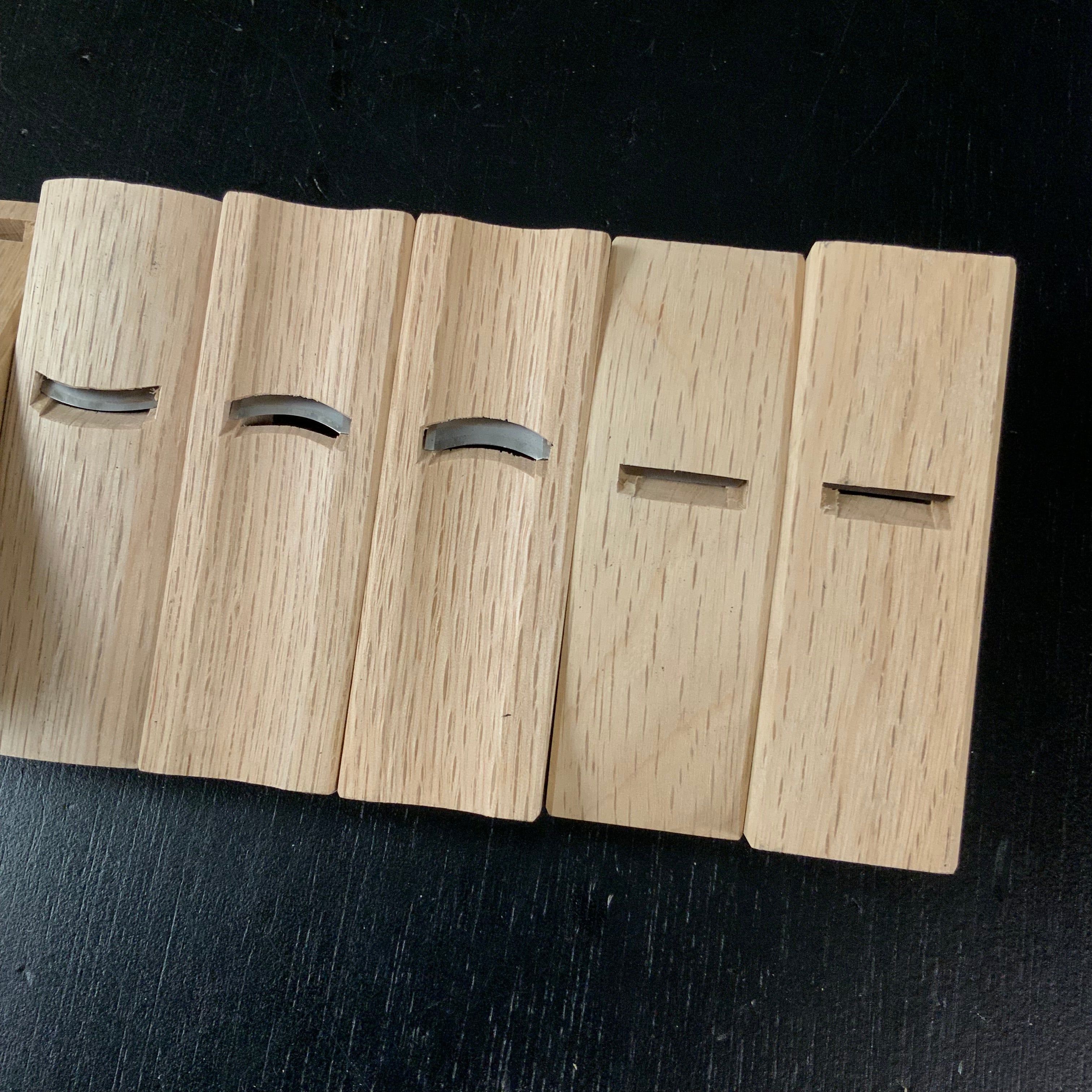 Old stock Mini Plane set (x10 planes) with Blue steel by Seikichi Sekikawa 掘出し物 関川誠吉作 細工組鉋 18mm