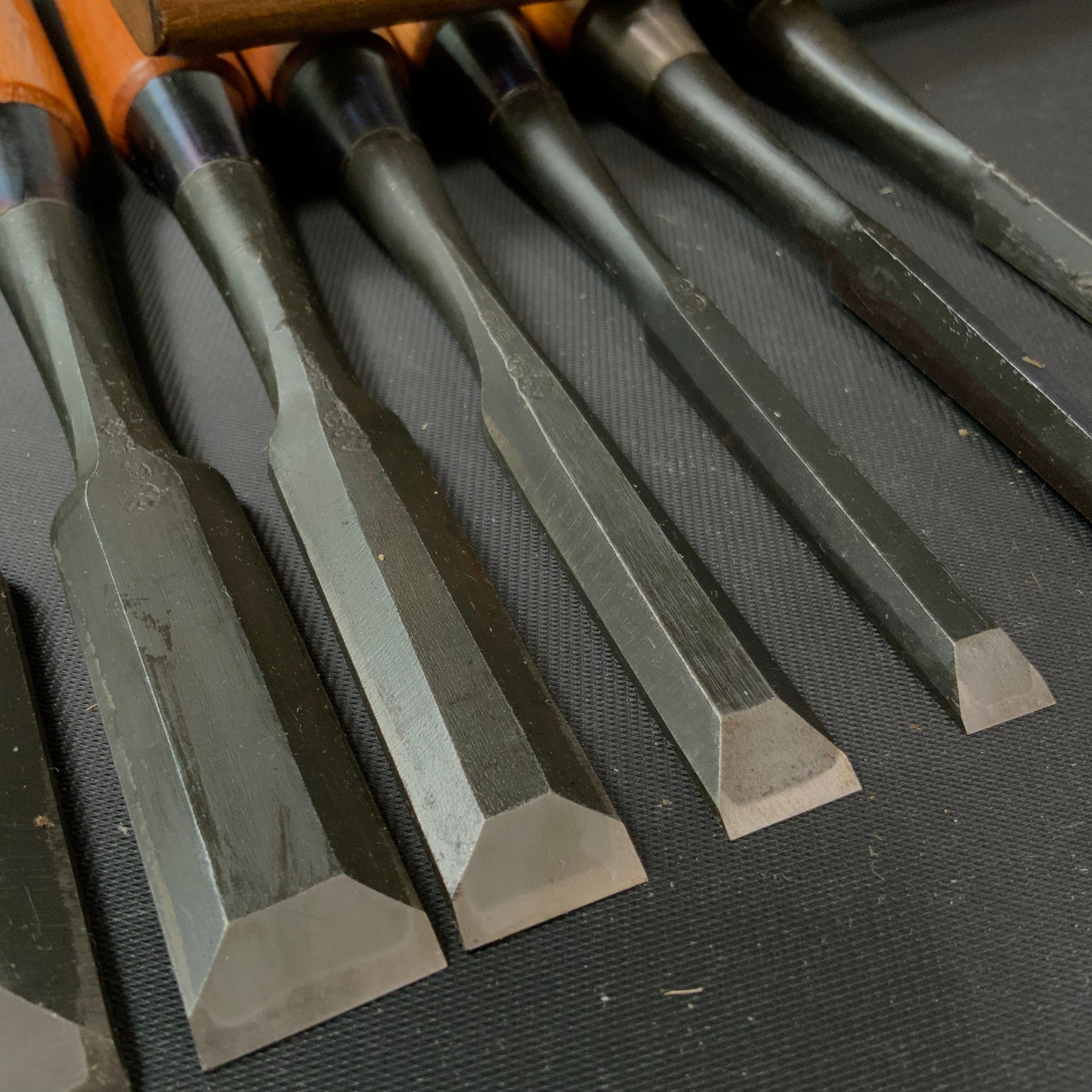 #M142 Mixed set for beginner Bench chisels set by unknown smith バラ鑿合わせ 初心者におすすめ 追入組鑿作者不明