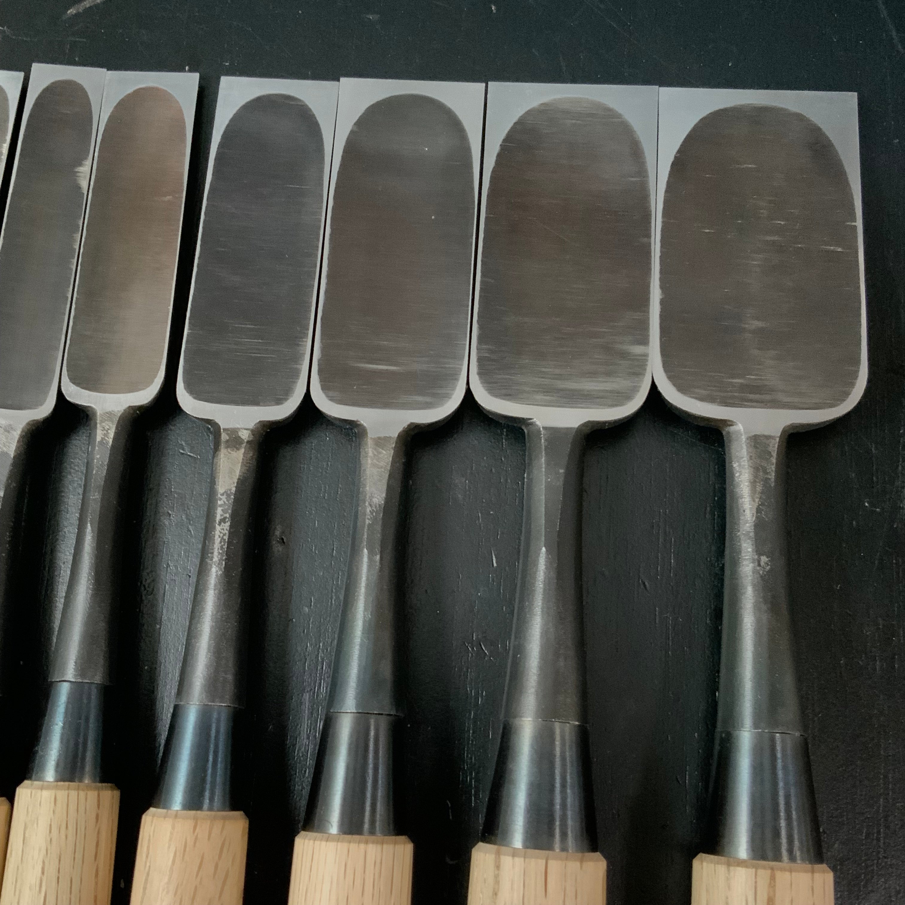 Fujihiro Komaru Type Paring chisels set by Chuutarou Imai 今井忠太郎作 二治弘 甲丸 薄組鑿 Usunomi #4