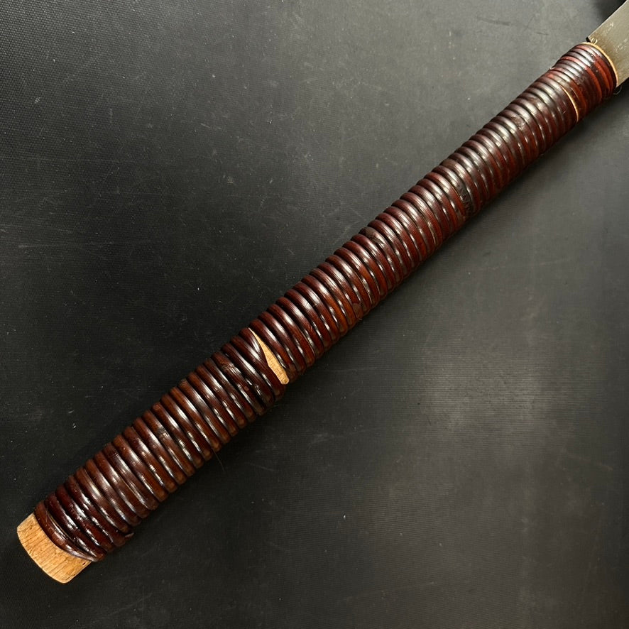 #R5 Ready to use! Old stock Double Edge (Ryoba) Saw with Eddy Type Handles set by Kurashige 直ぐ使い 倉重栄助氏目立 渦巻き柄 両刃鋸 300mm