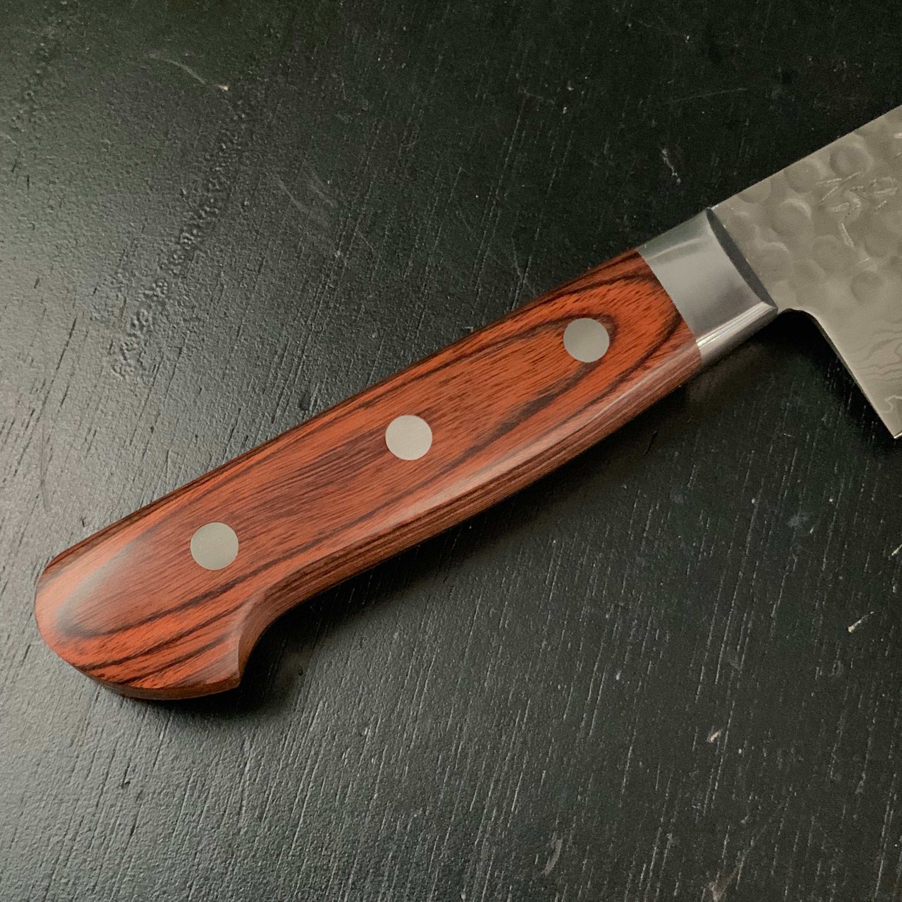 Kouetsu Damascus Finish Santoku Kitchen Knife V10 侊悦 三徳包丁 ダマスカス槌目 170mm