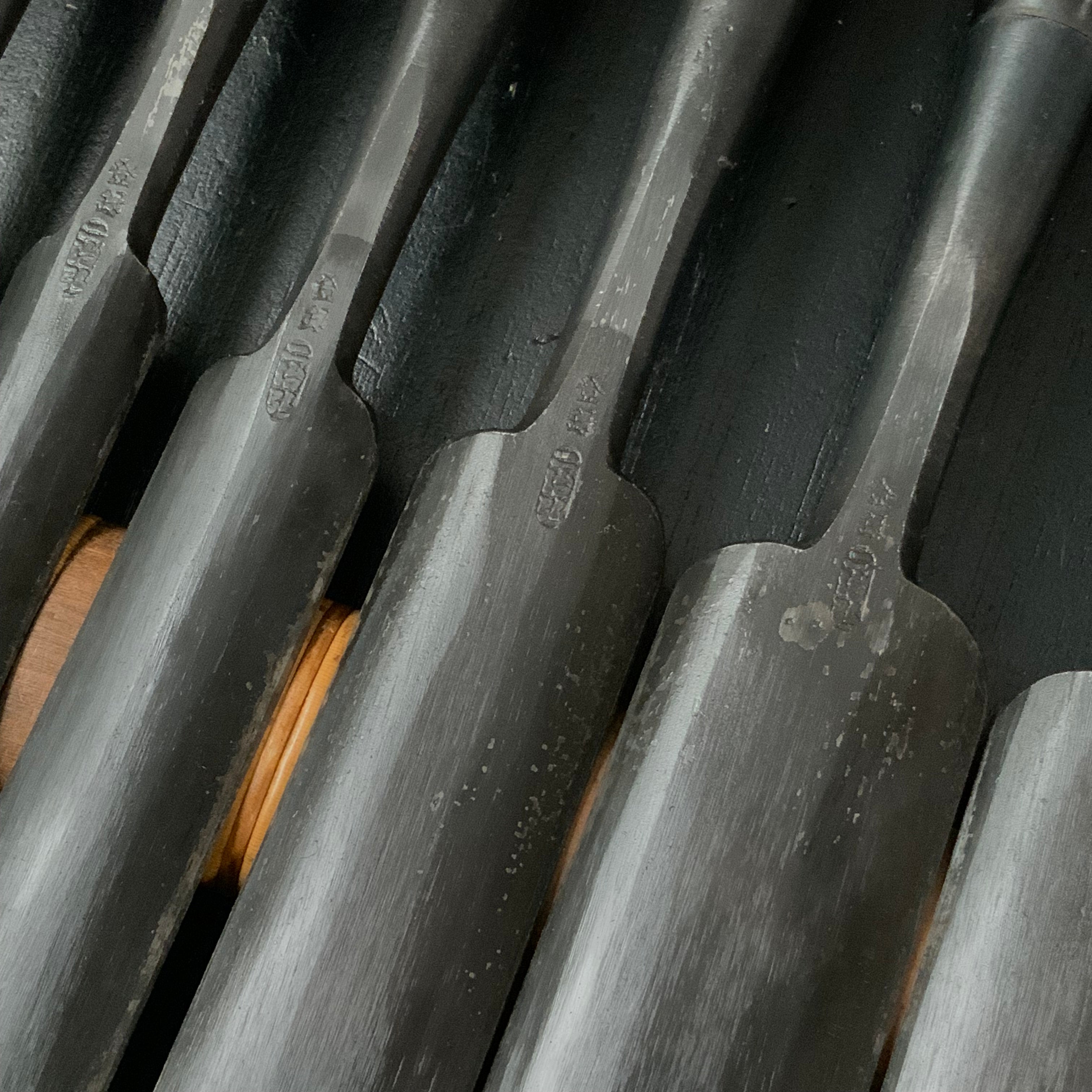 Fujihiro Komaru Type Paring chisels set by Chuutarou Imai 今井忠太郎作 二治弘 甲丸 薄組鑿 Usunomi #4