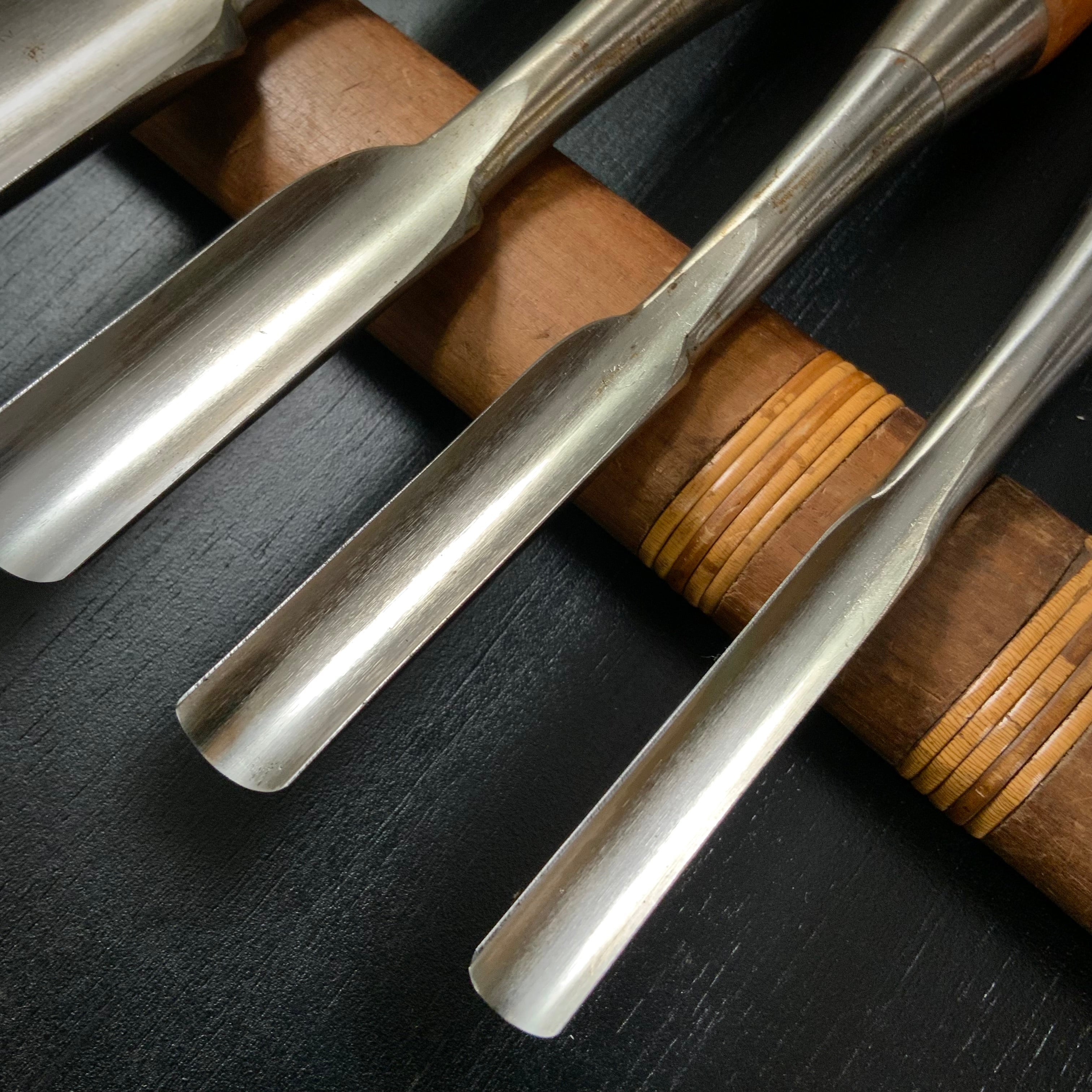 Sukemaru High-Speed Steel Uchimarunomi chisels set 4pc 助丸 ハイス 内丸鑿 Uchimarunomi 4本組