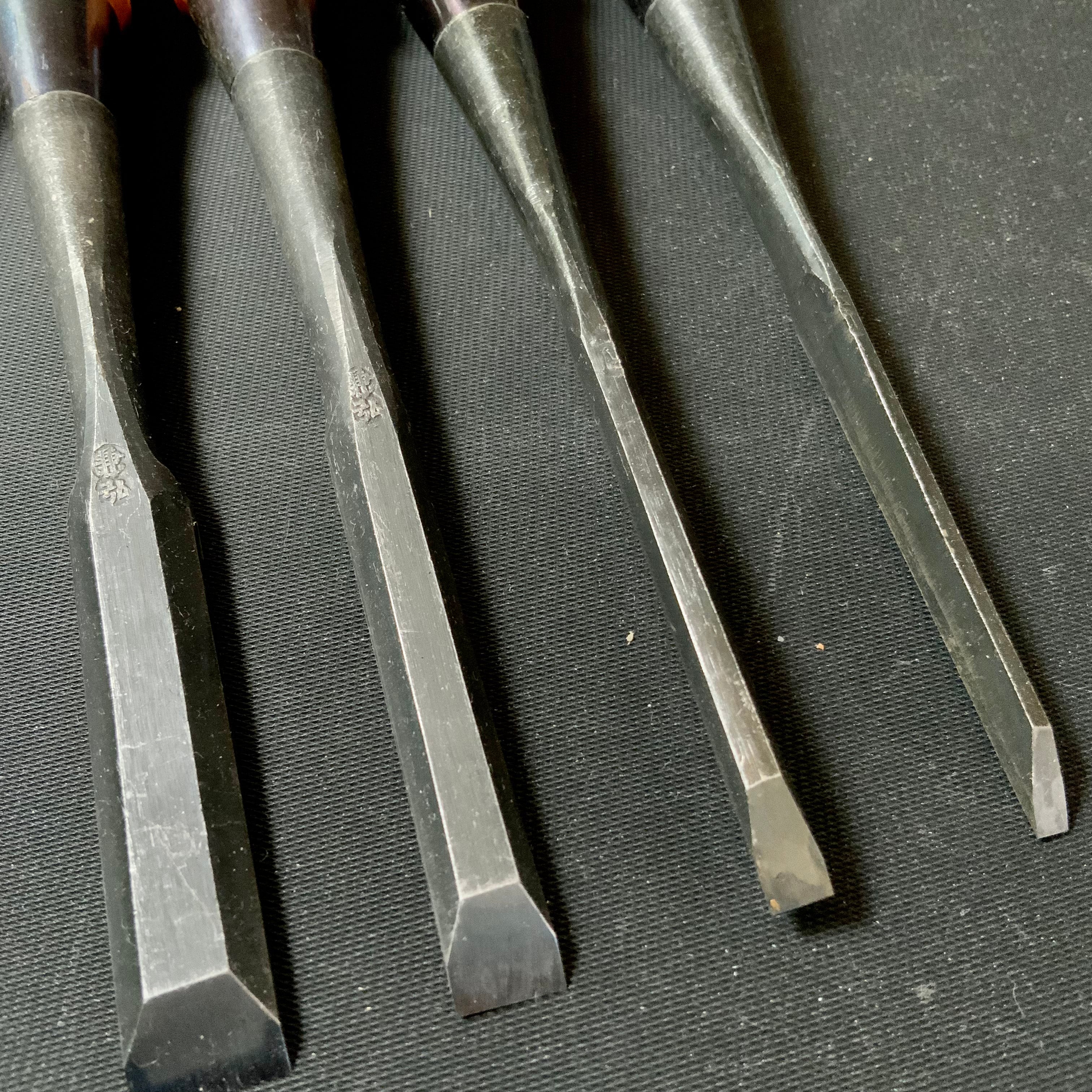 #M149 Mixed set for beginner Bench chisels set by unknown smith バラ鑿合わせ 初心者におすすめ 追入組鑿作者不明