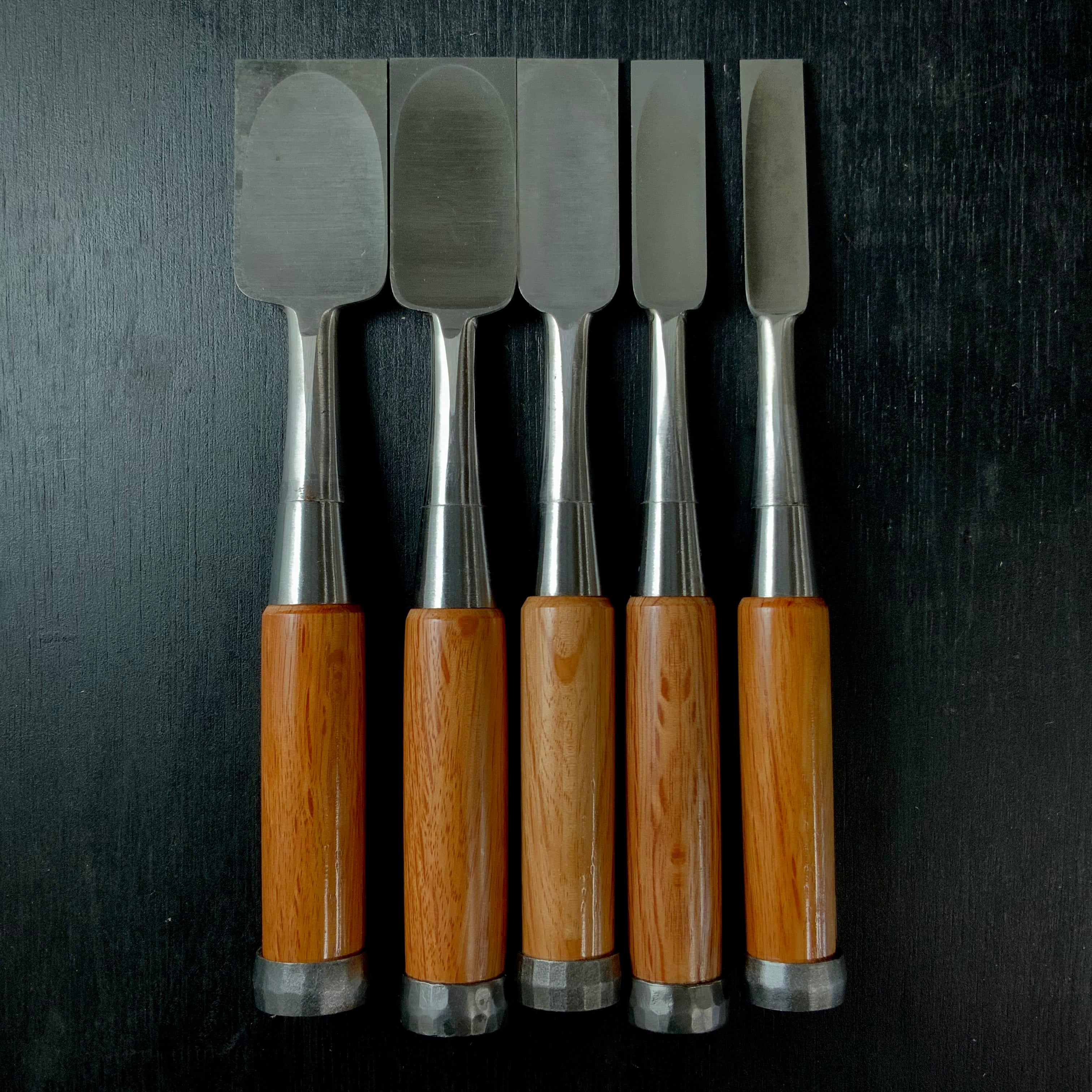 #2 Sukemaru High-Speed Steel Bench chisels 5pc set 助丸ハイス 追入組鑿 Oirenomi 5本組
