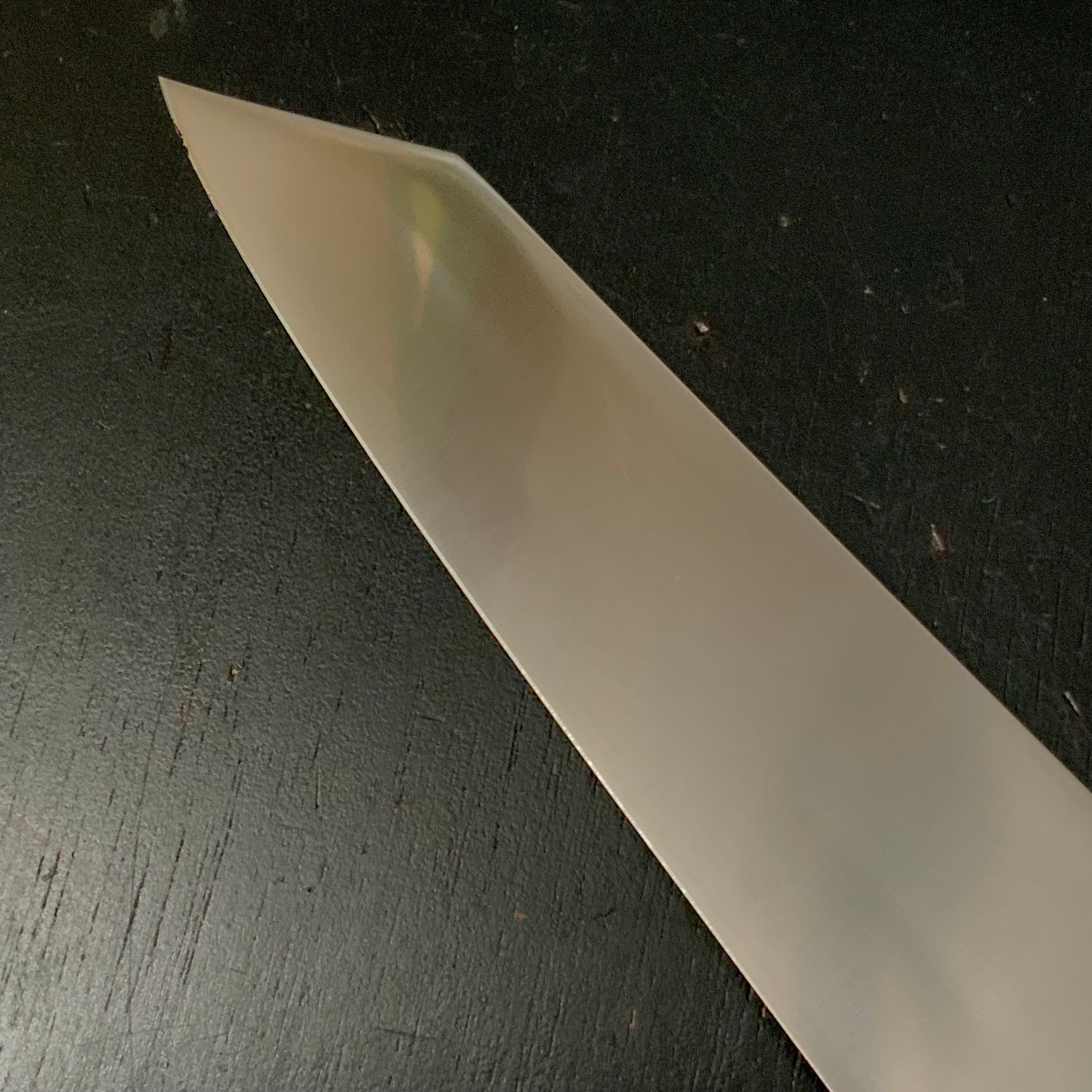 Kanemoto Kiritsuke Santoku with molybdenum steel blue plywood 兼元作 モリブデン鋼 切付三徳 青合板 195mm
