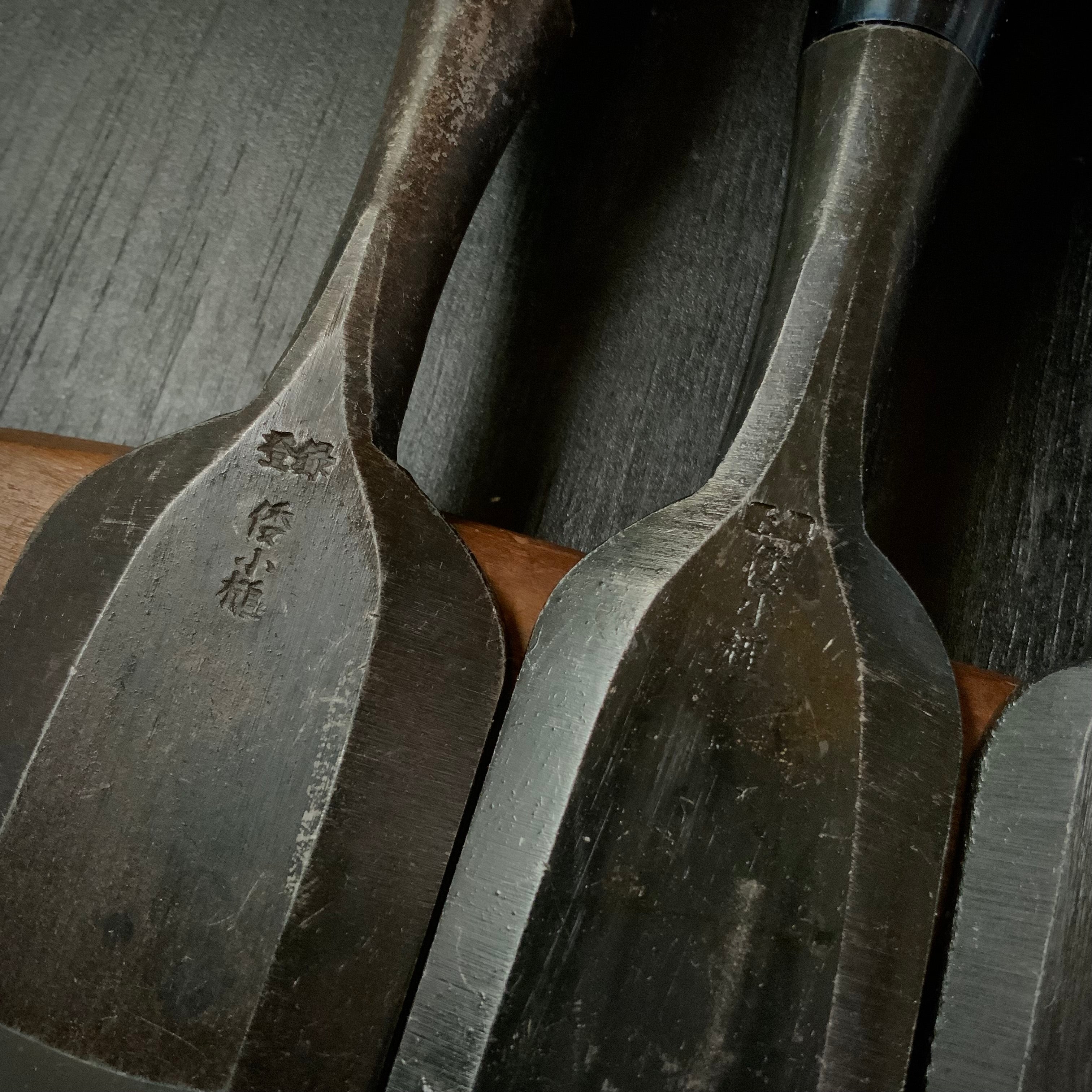 #M161 Mixed set for beginner Bench chisels set by unknown smith バラ鑿合わせ 初心者におすすめ 追入組鑿作者不明